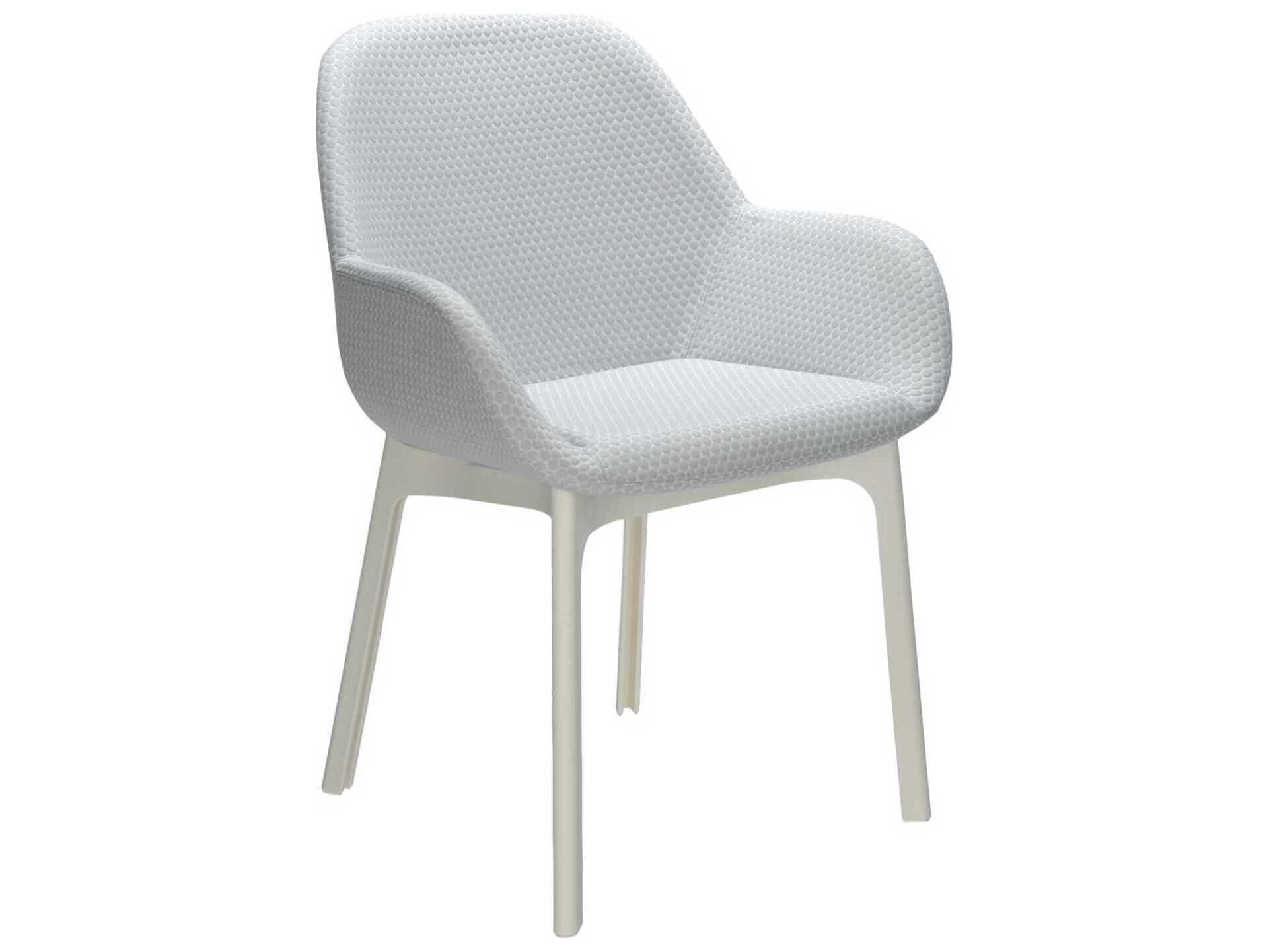Kartell Clap Gray Upholstered Arm Dining Chair