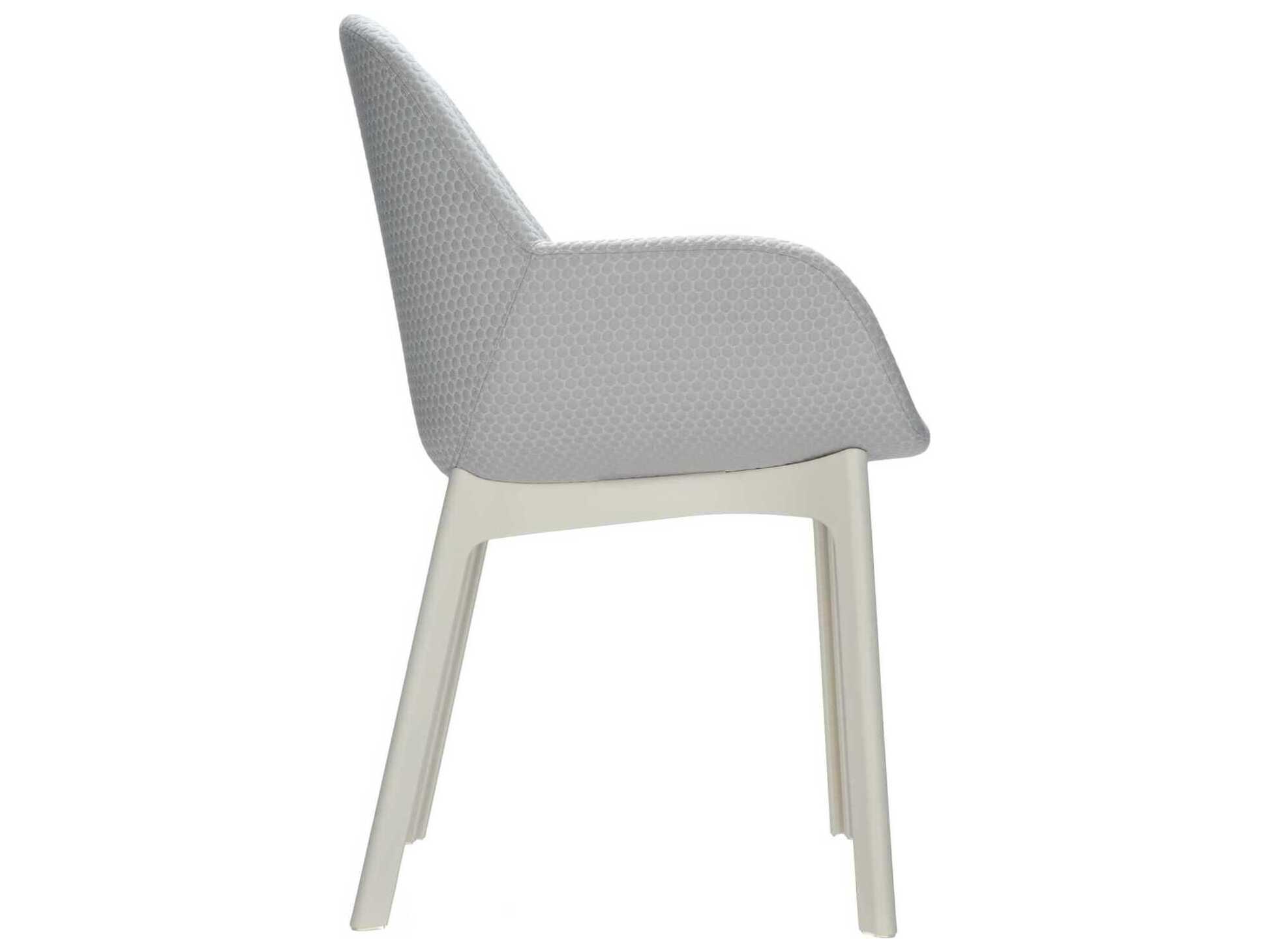 Kartell Clap Gray Upholstered Arm Dining Chair