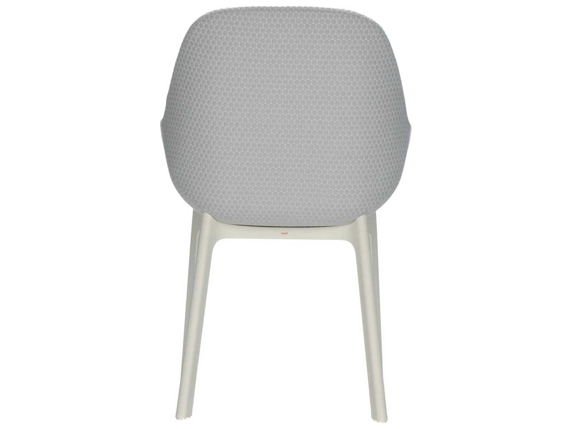 Kartell Clap Gray Upholstered Arm Dining Chair