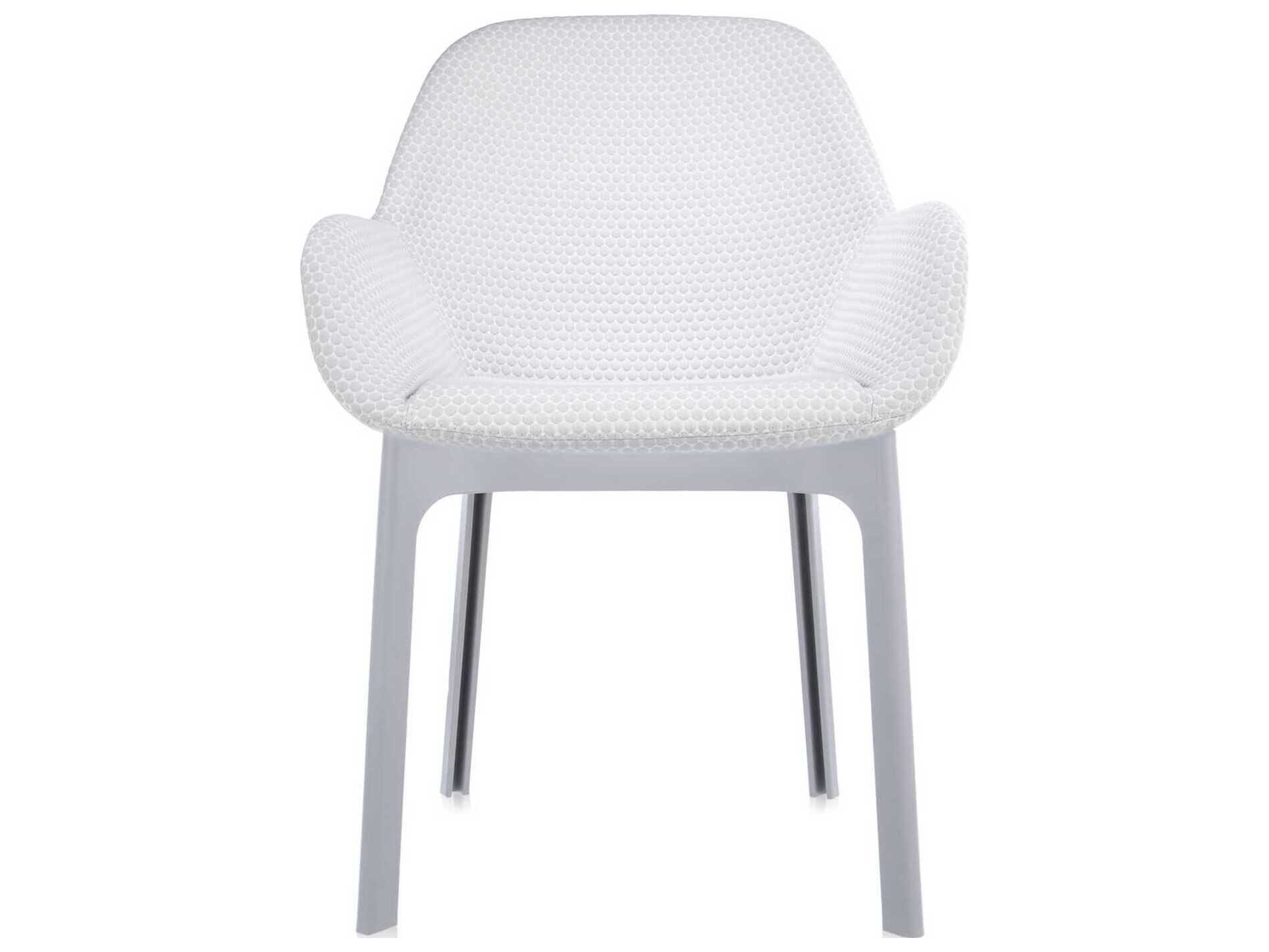Kartell Clap Gray Upholstered Arm Dining Chair