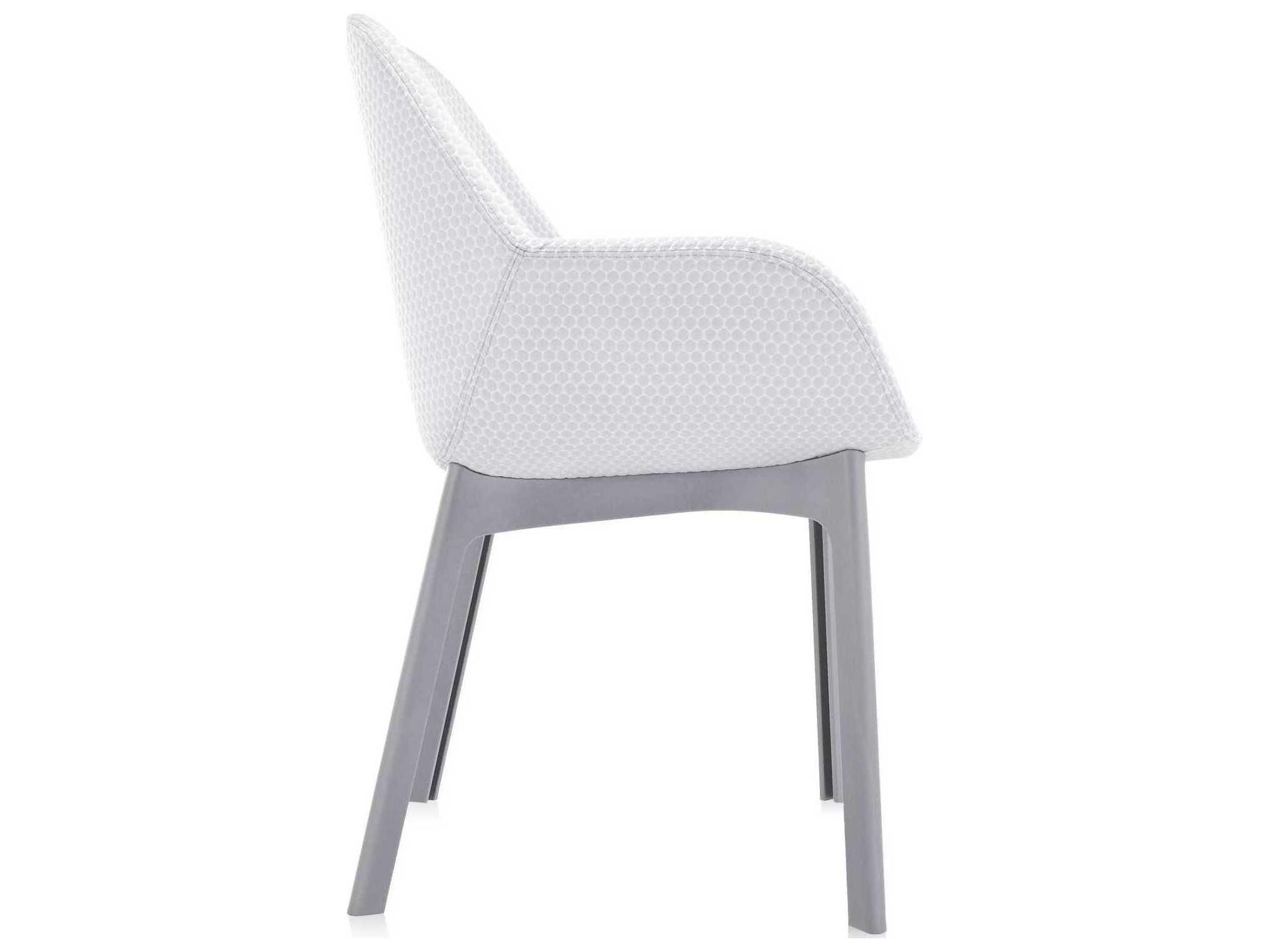 Kartell Clap Gray Upholstered Arm Dining Chair