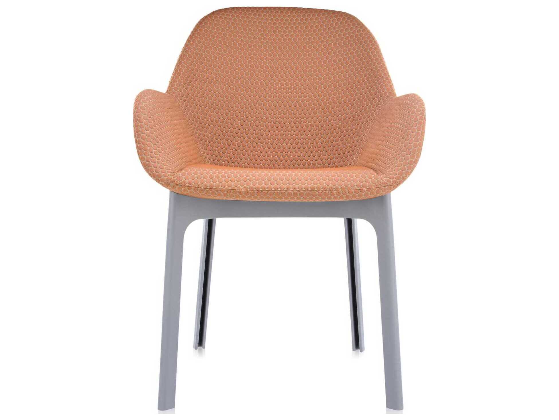 Kartell Clap Gray Upholstered Arm Dining Chair