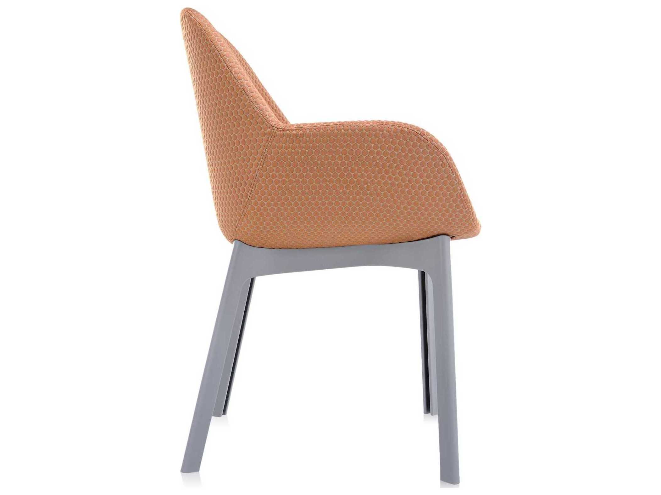 Kartell Clap Gray Upholstered Arm Dining Chair