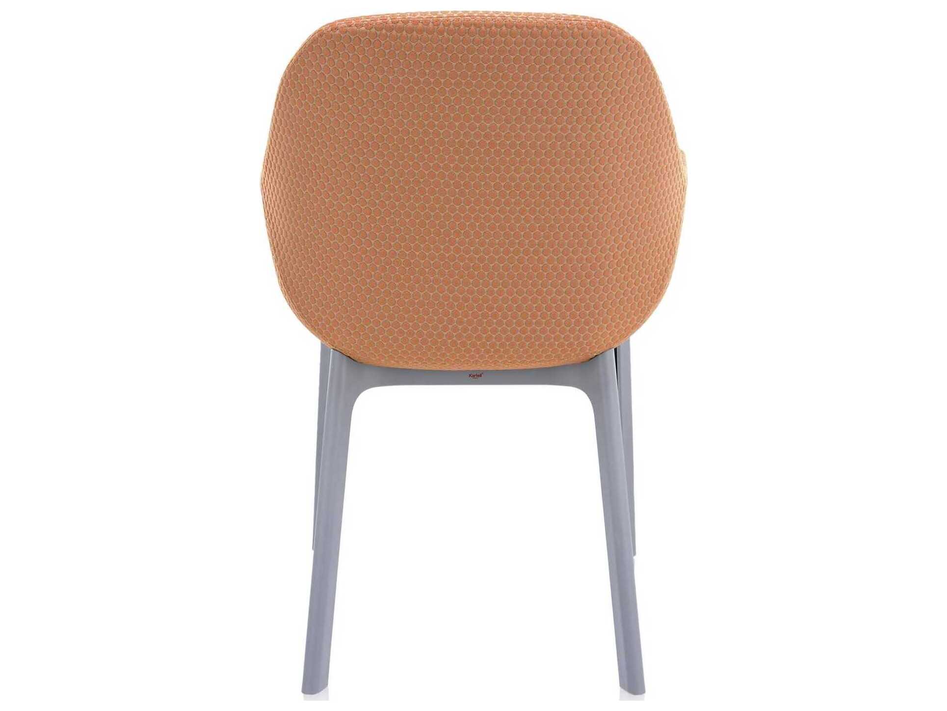 Kartell Clap Gray Upholstered Arm Dining Chair