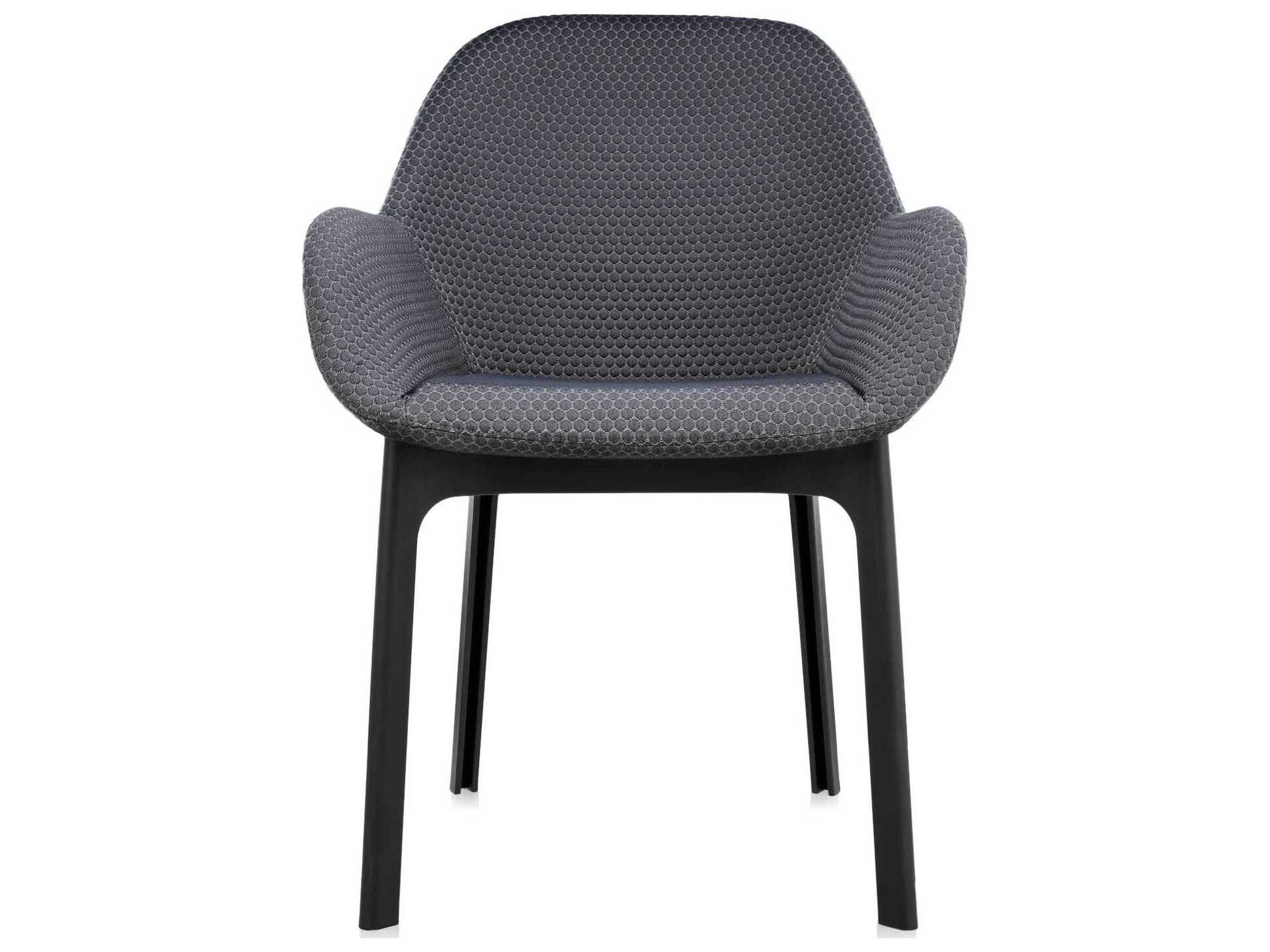 Kartell Clap Black Upholstered Arm Dining Chair