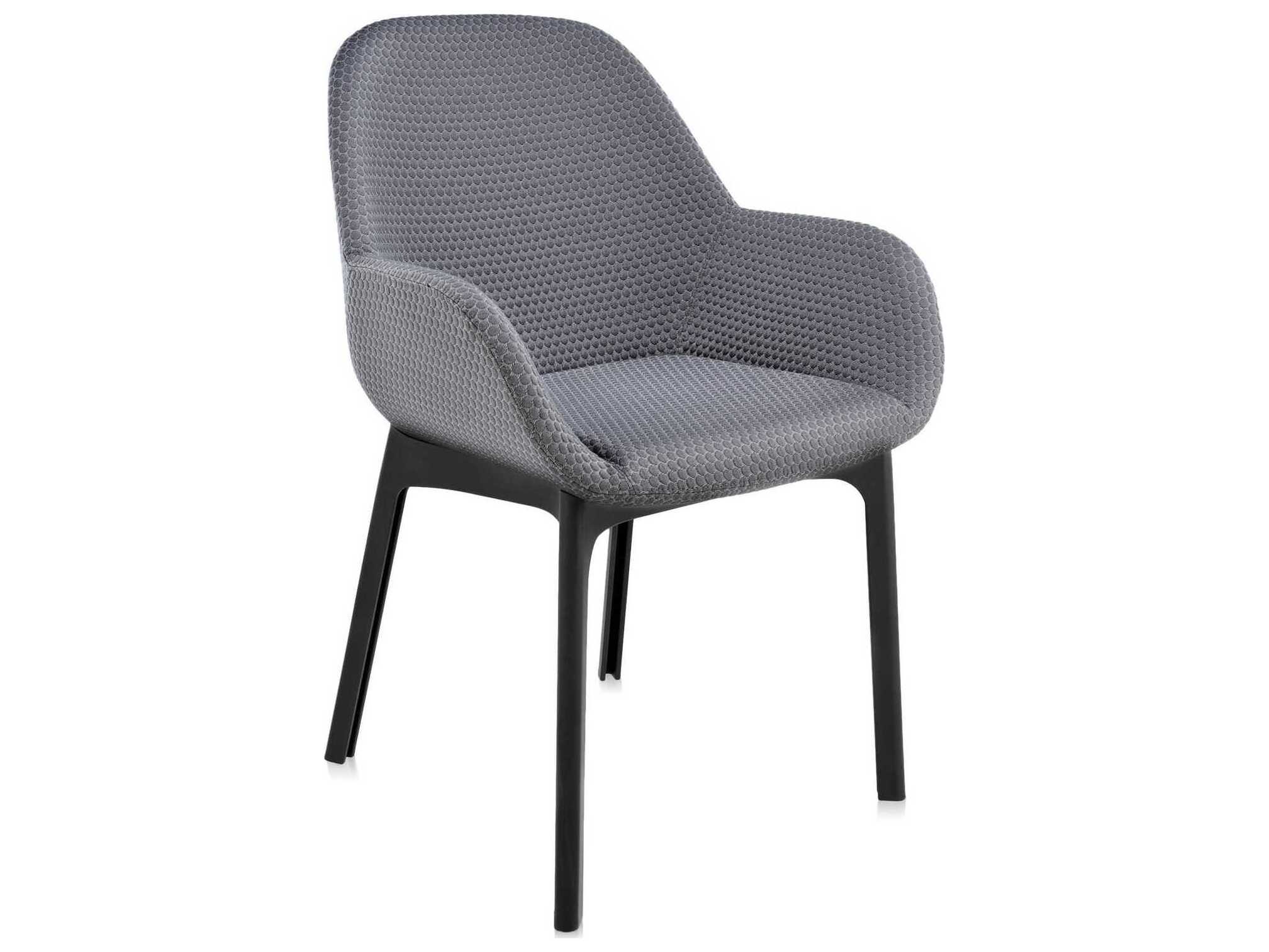 Kartell Clap Black Upholstered Arm Dining Chair