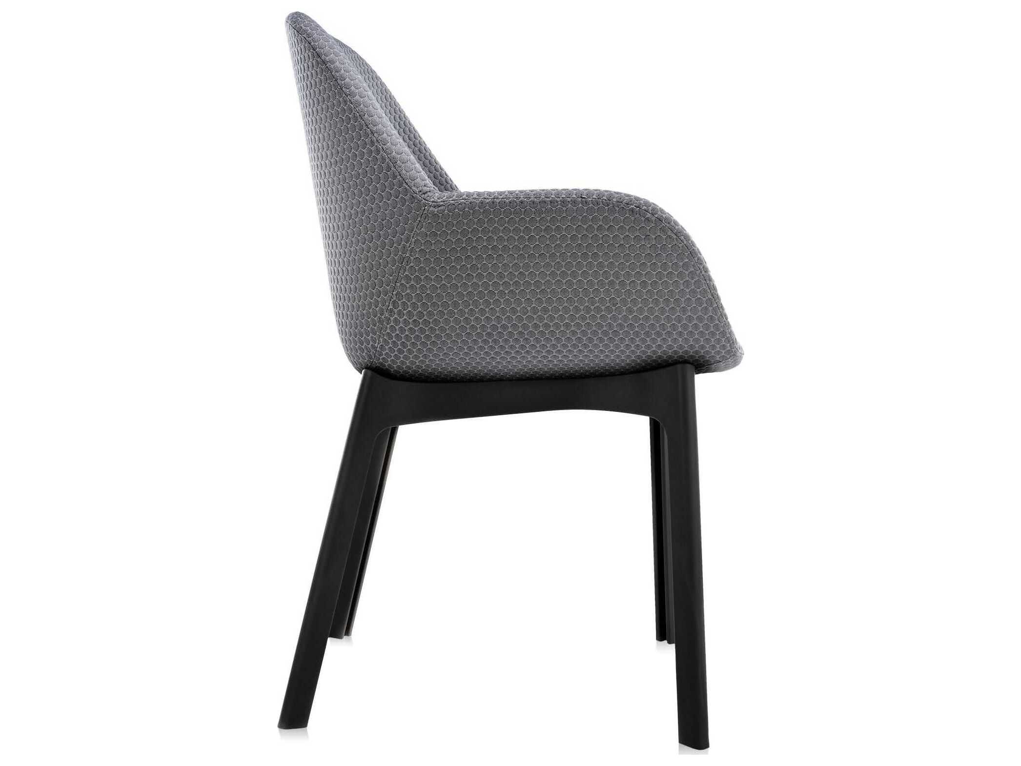 Kartell Clap Black Upholstered Arm Dining Chair