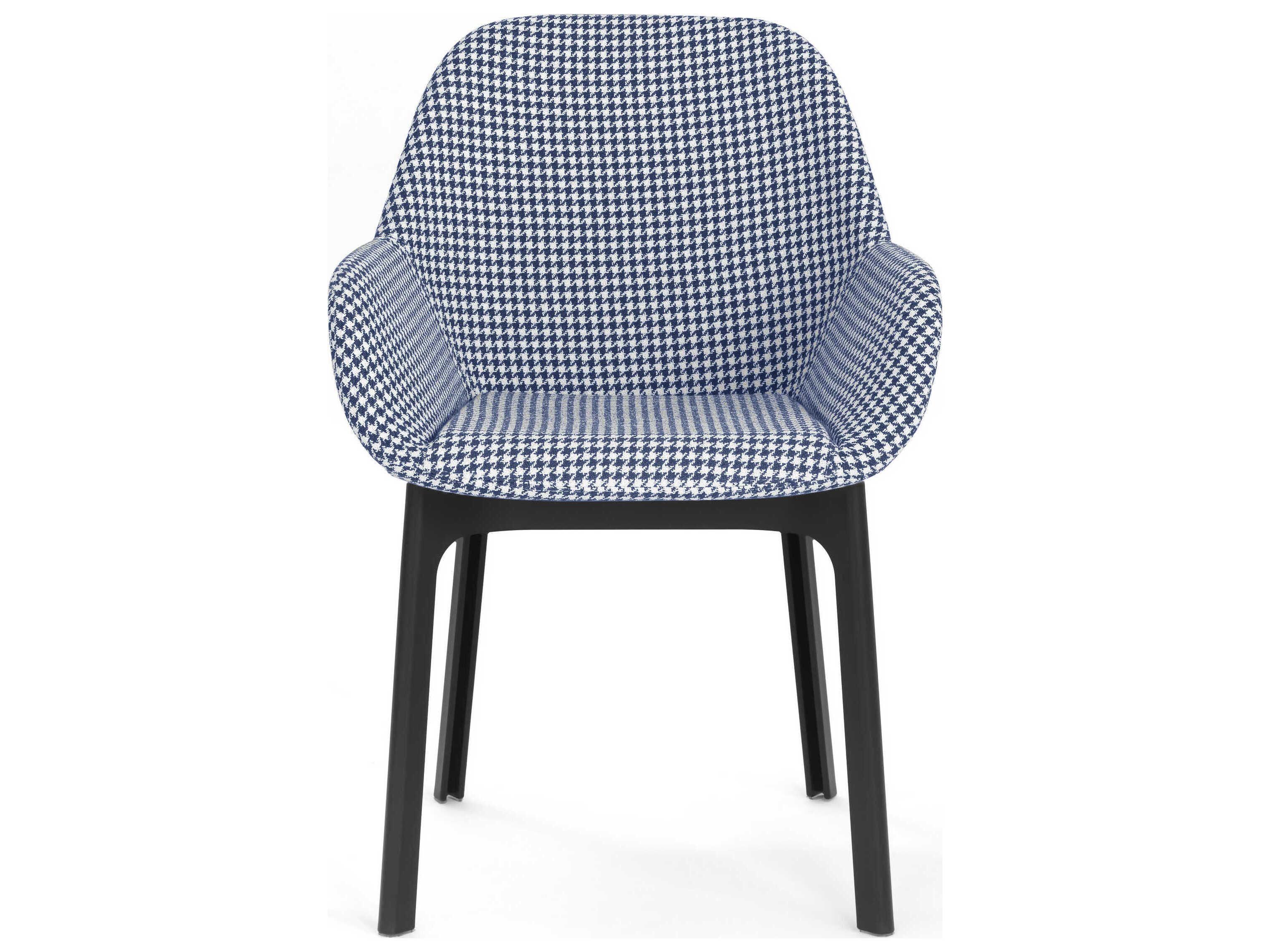 Kartell Clap Black Upholstered Arm Dining Chair