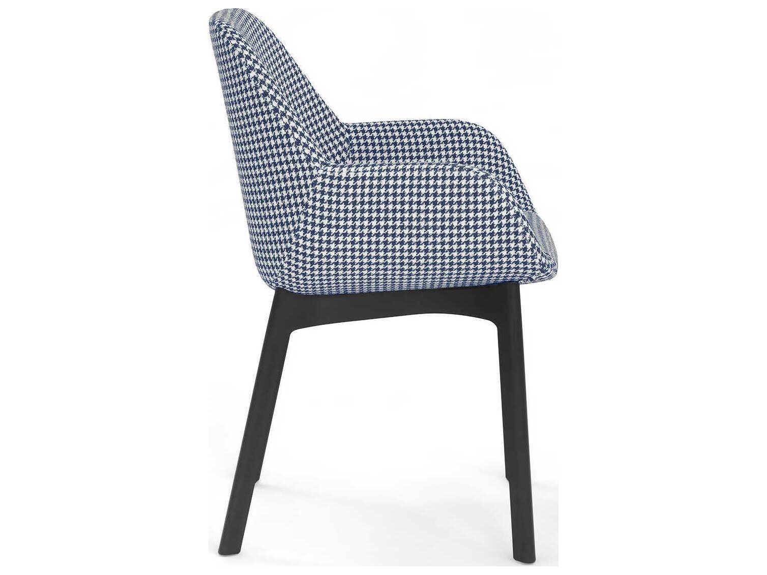 Kartell Clap Black Upholstered Arm Dining Chair