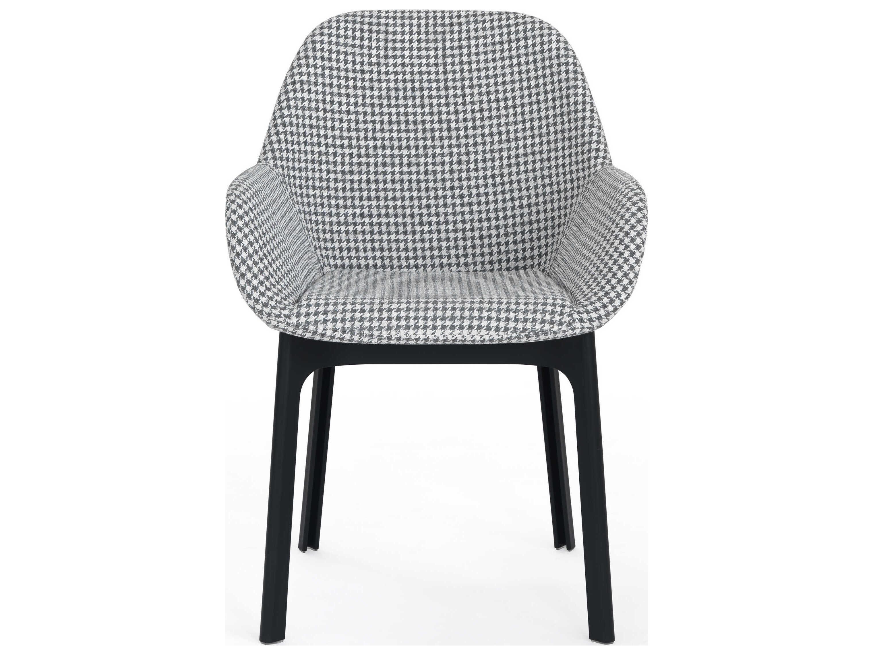 Kartell Clap Black Upholstered Arm Dining Chair