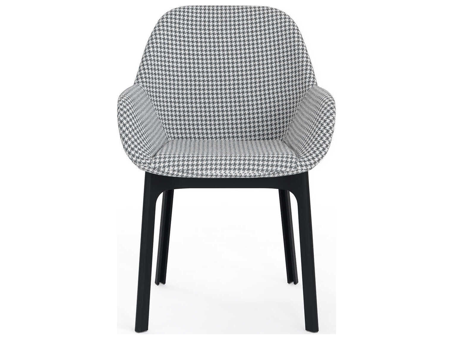 Kartell Clap Black Upholstered Arm Dining Chair