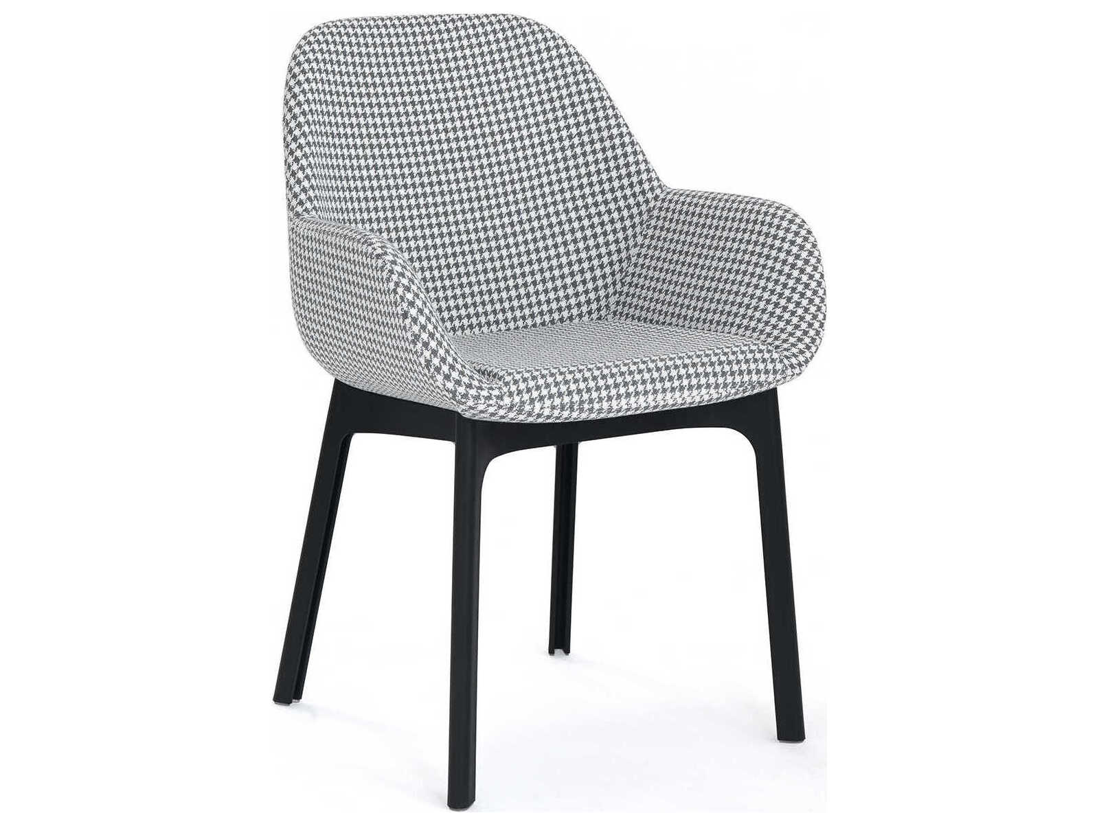 Kartell Clap Black Upholstered Arm Dining Chair