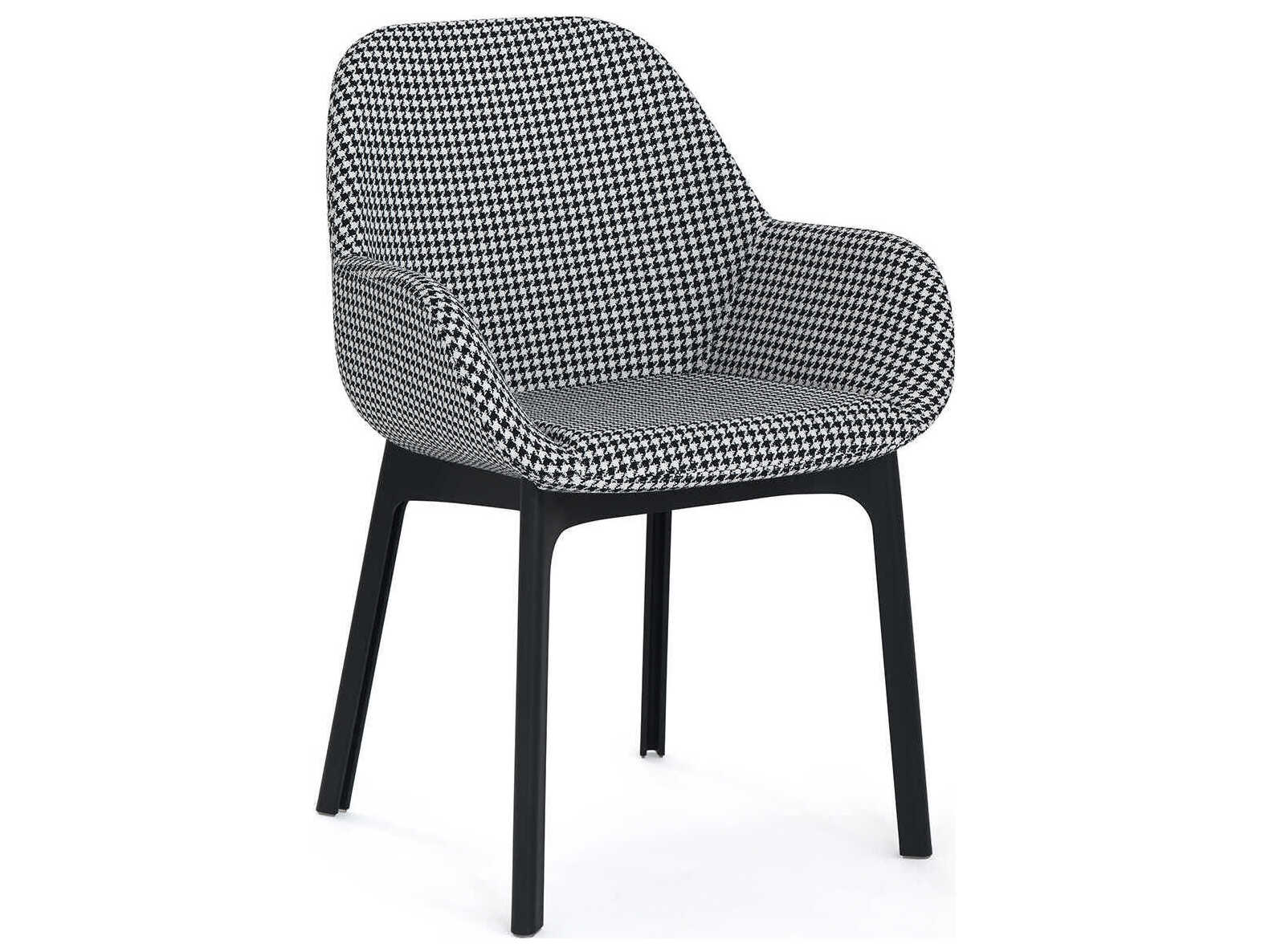 Kartell Clap Black Upholstered Arm Dining Chair