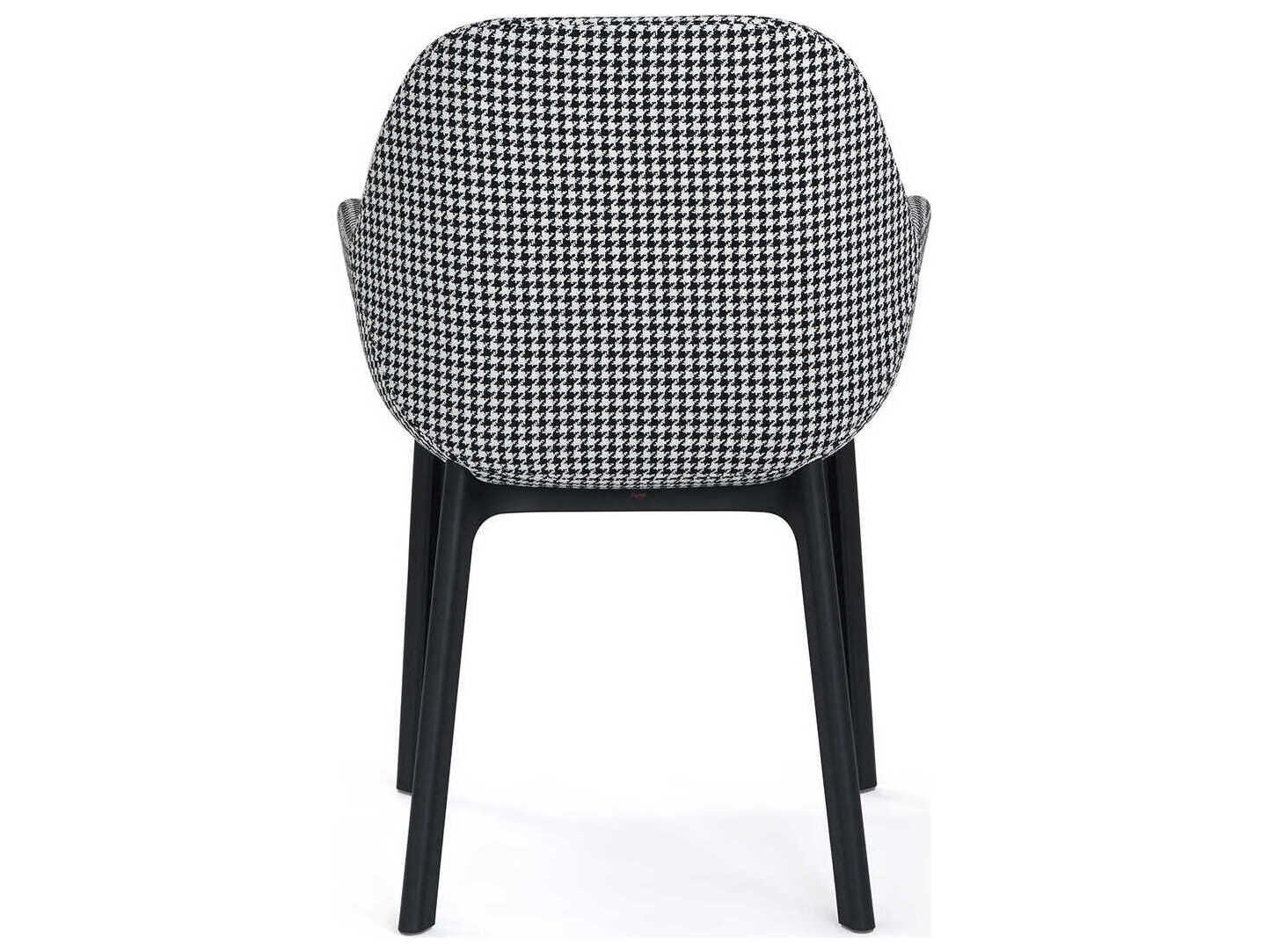Kartell Clap Black Upholstered Arm Dining Chair