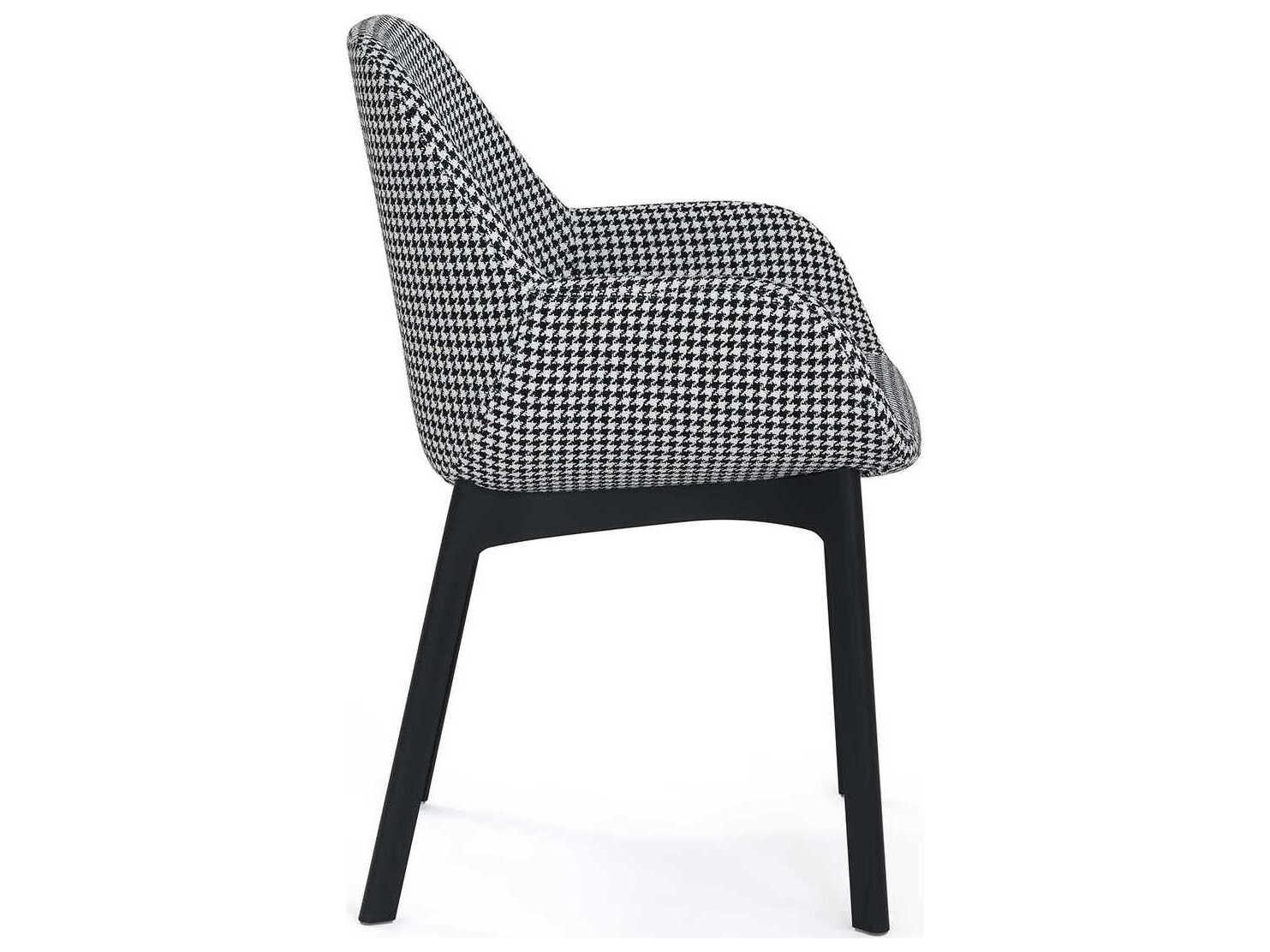 Kartell Clap Black Upholstered Arm Dining Chair