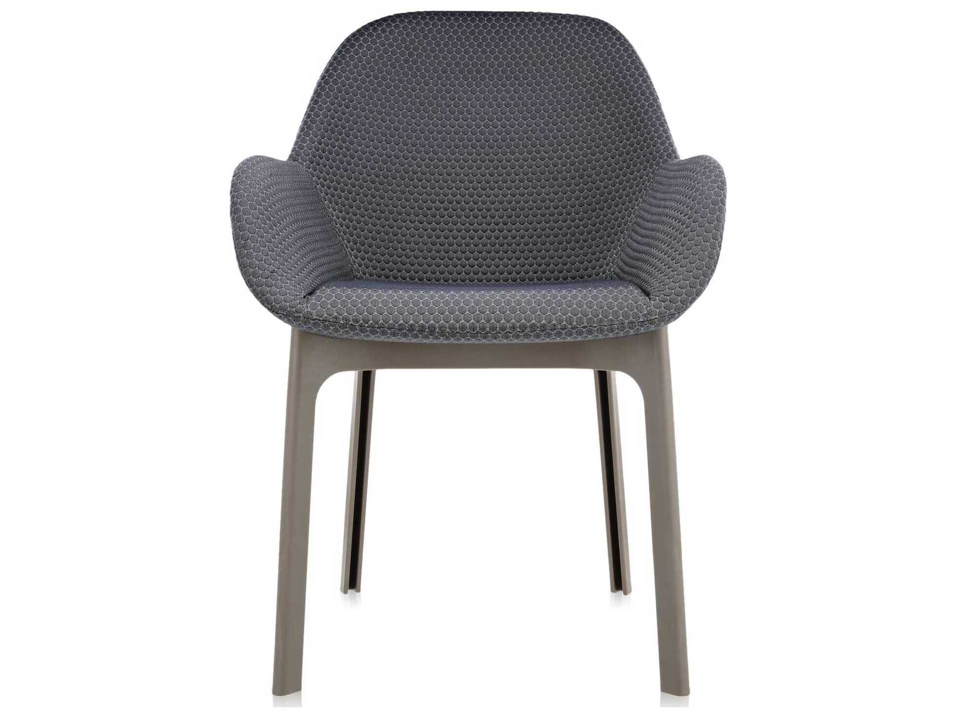Kartell Clap Black Upholstered Arm Dining Chair