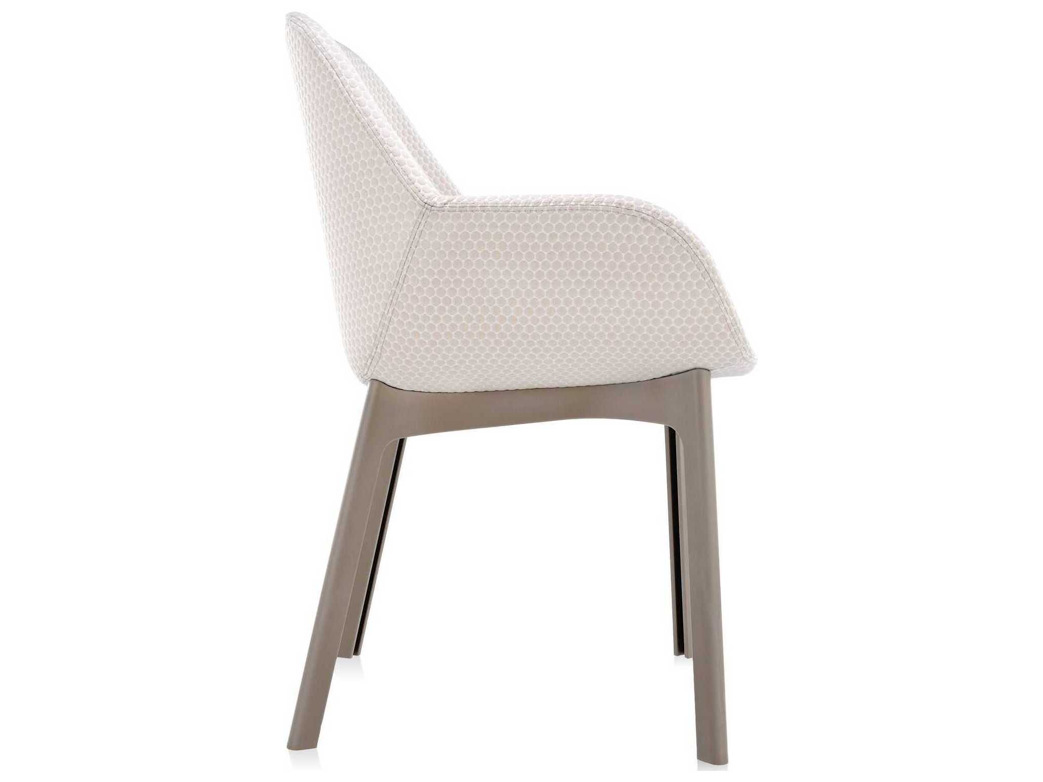Kartell Clap Beige Upholstered Arm Dining Chair