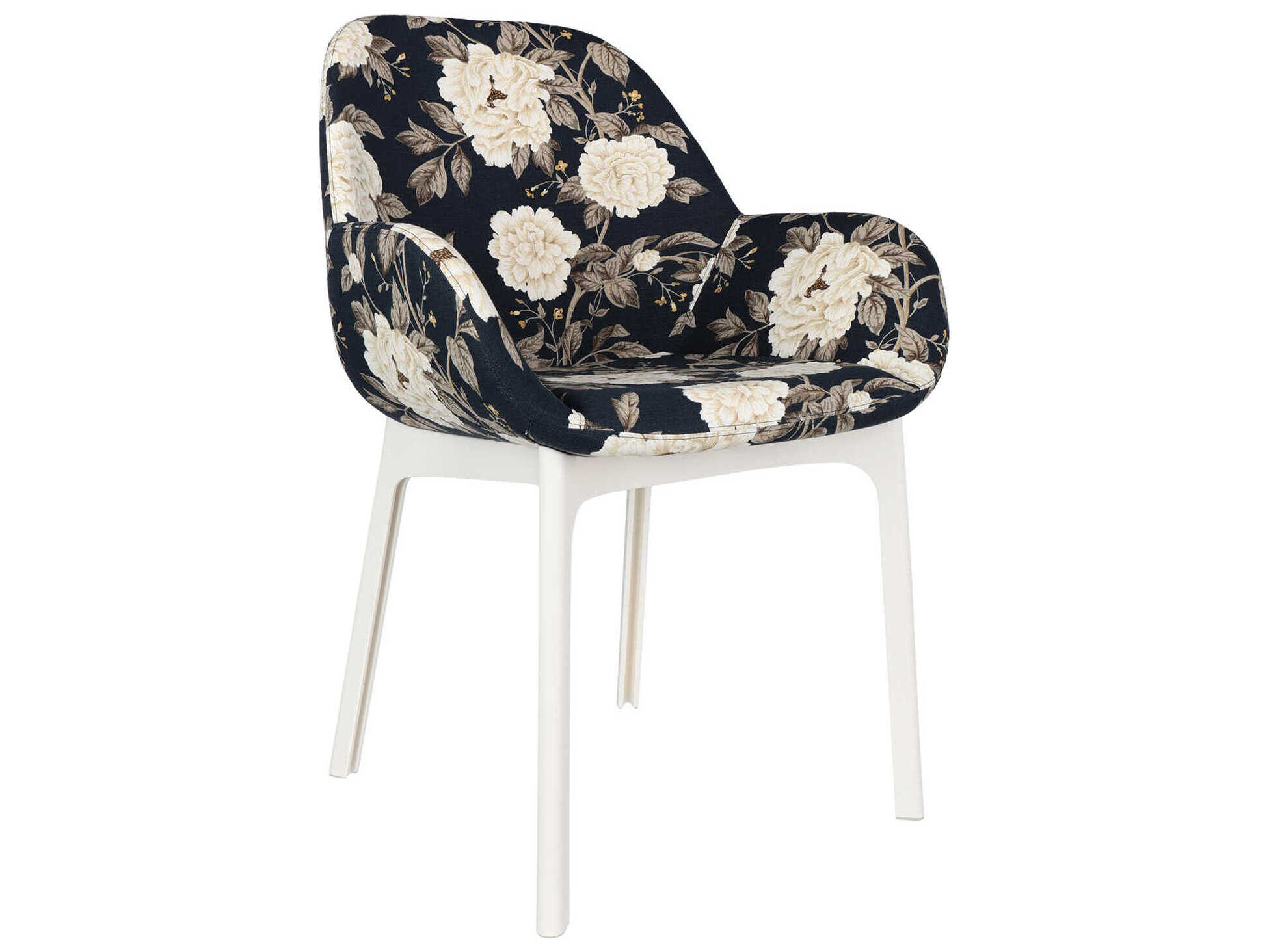 Kartell Clap Beige Upholstered Arm Dining Chair