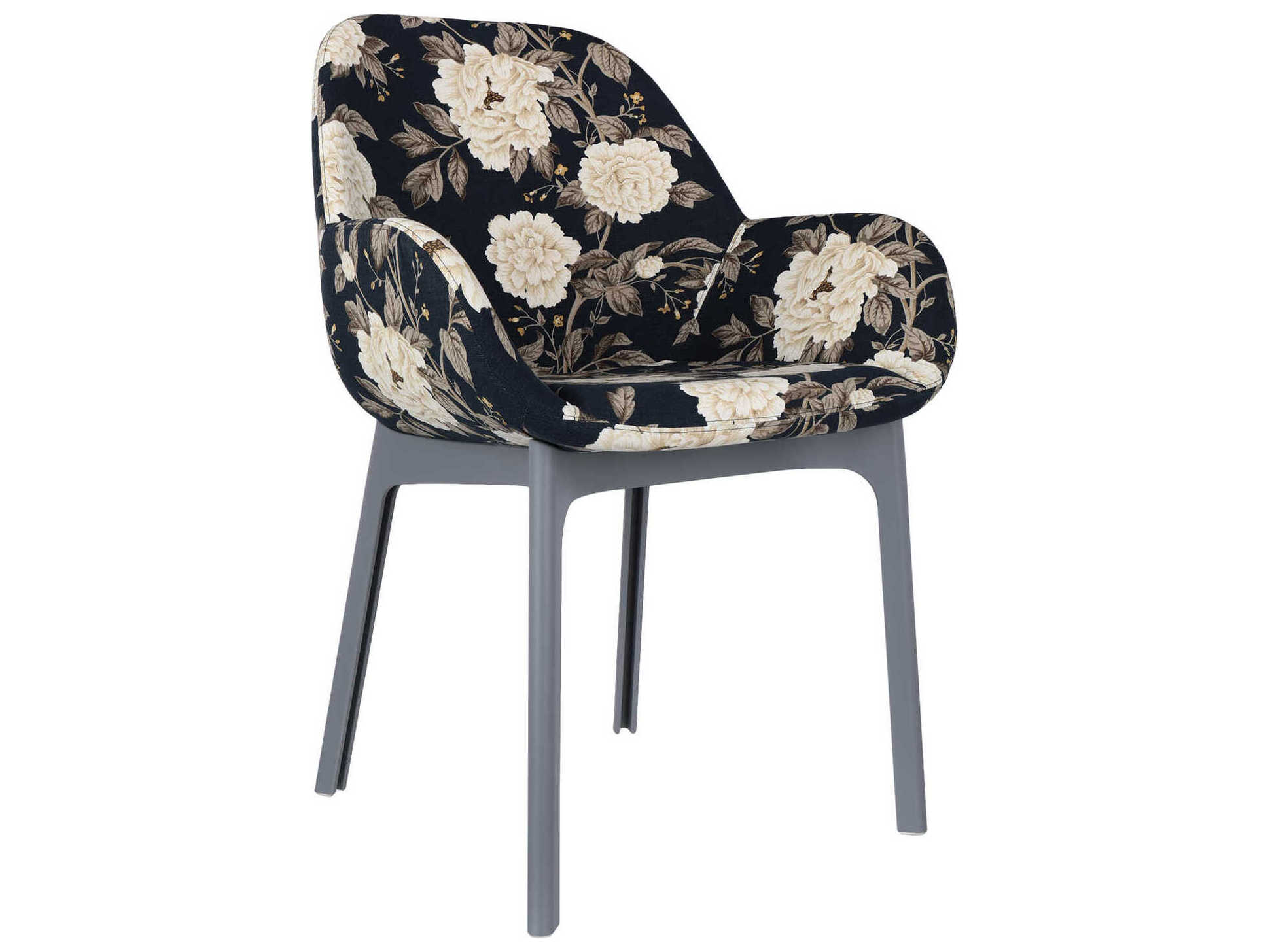 Kartell Clap Black Upholstered Arm Dining Chair