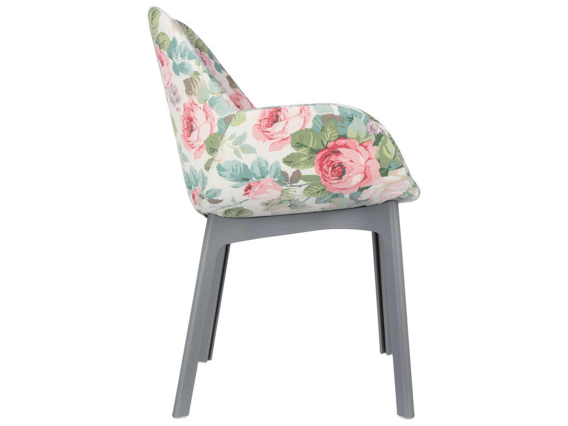 Kartell Clap Green Upholstered Arm Dining Chair