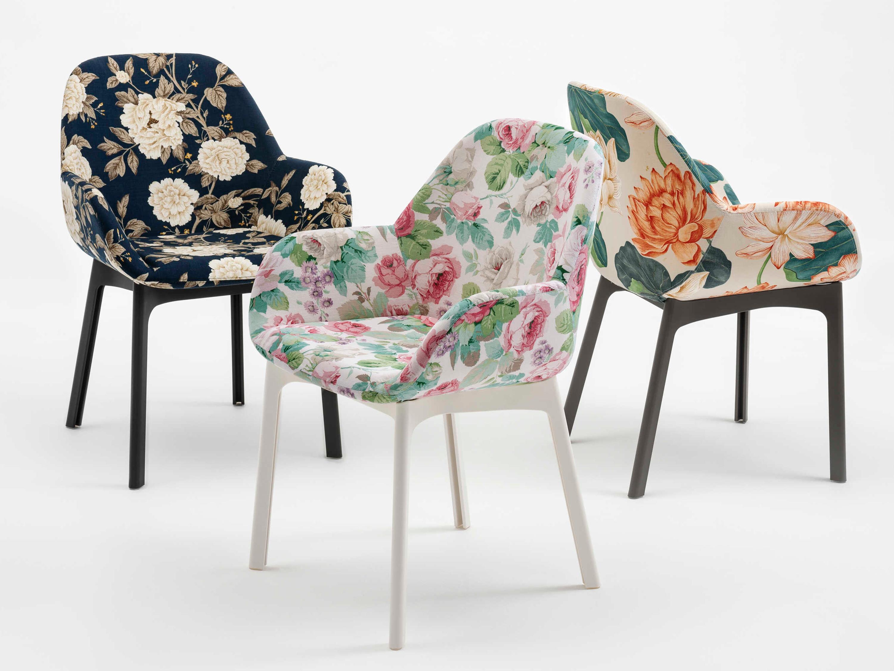 Kartell Clap Beige Upholstered Arm Dining Chair