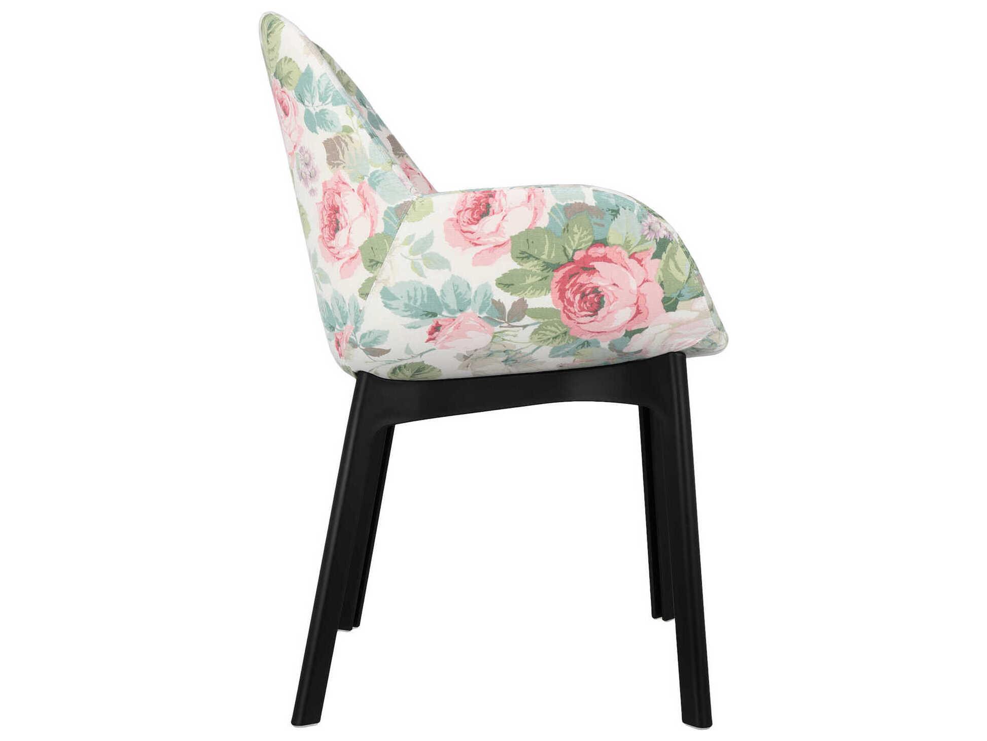Kartell Clap Black Upholstered Arm Dining Chair