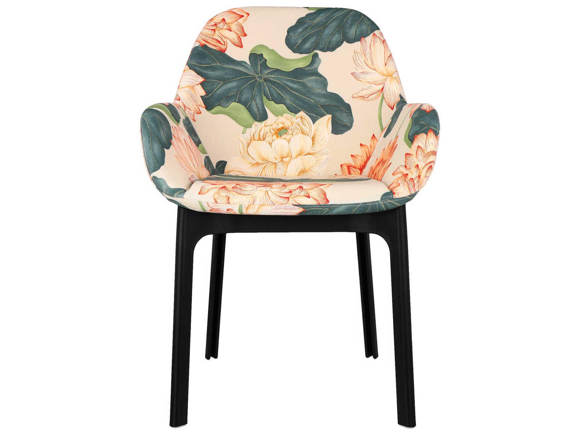Kartell Clap Black Upholstered Arm Dining Chair