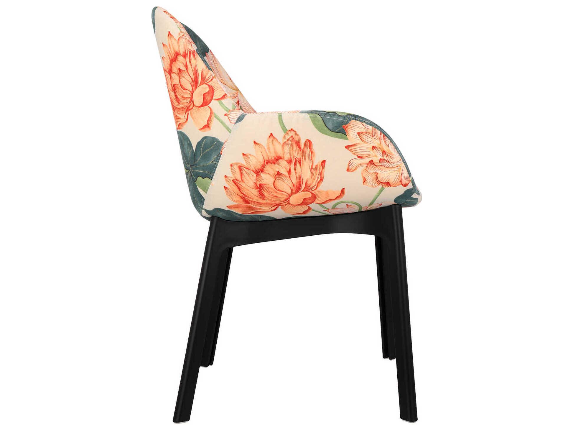 Kartell Clap Black Upholstered Arm Dining Chair