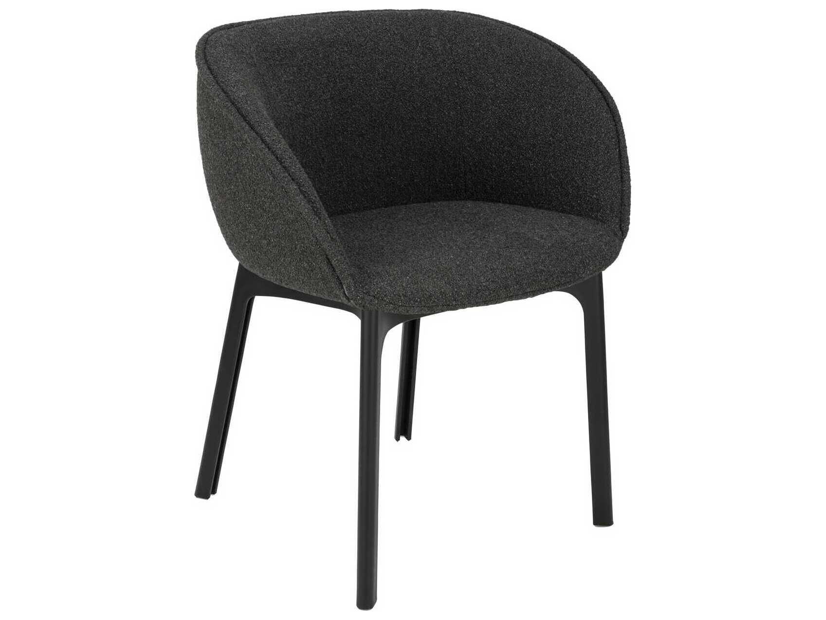 Kartell Charla Black Upholstered Arm Dining Chair