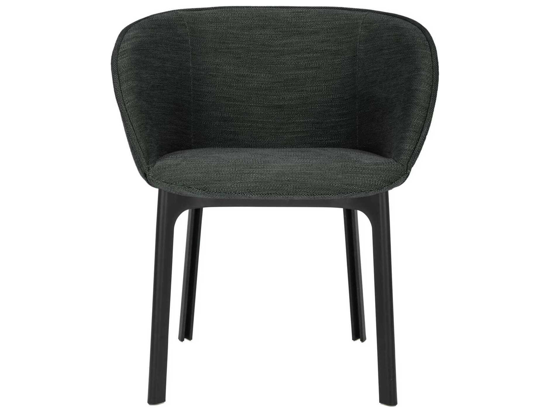 Kartell Charla Black Upholstered Arm Dining Chair