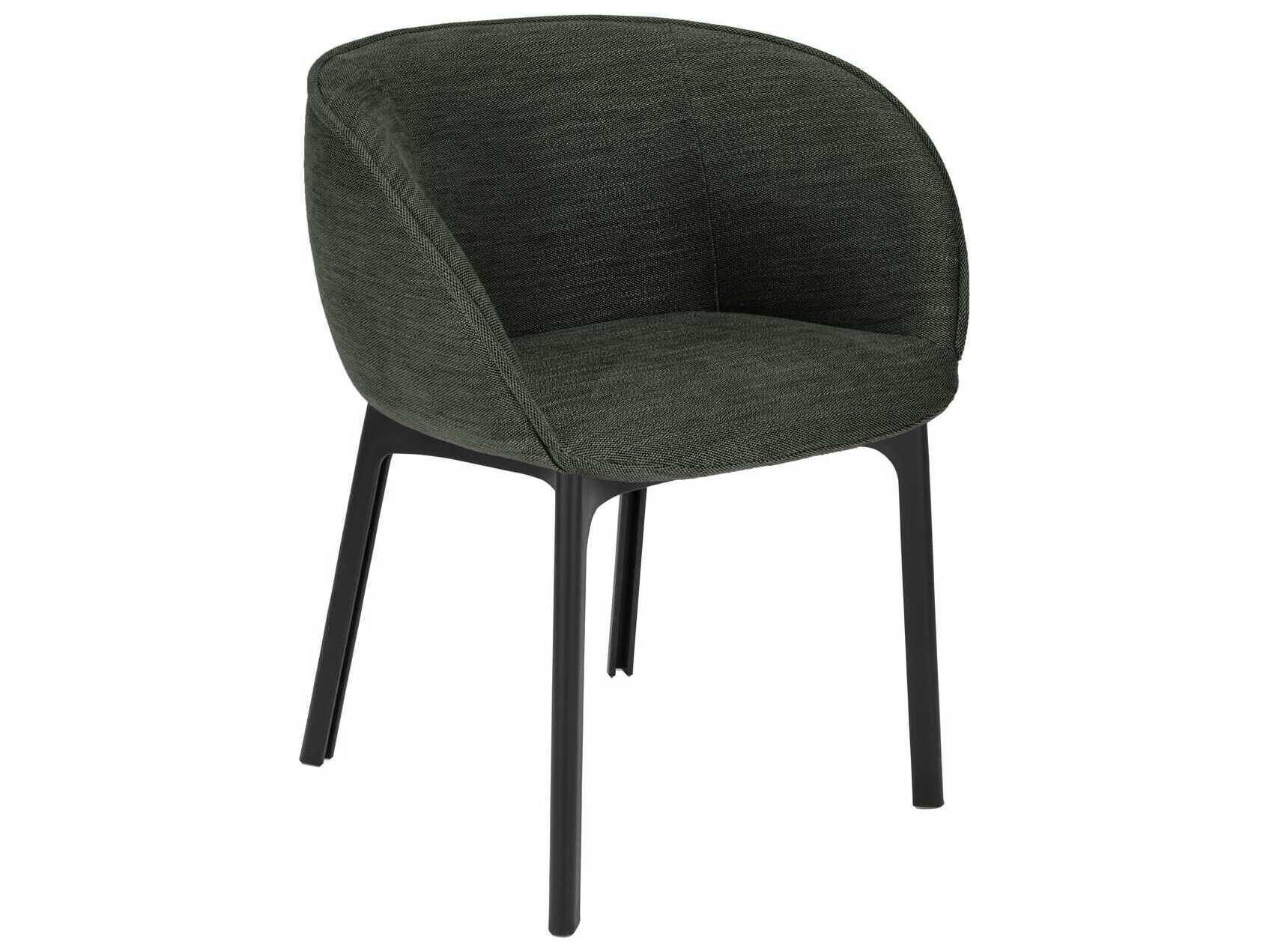 Kartell Charla Black Upholstered Arm Dining Chair