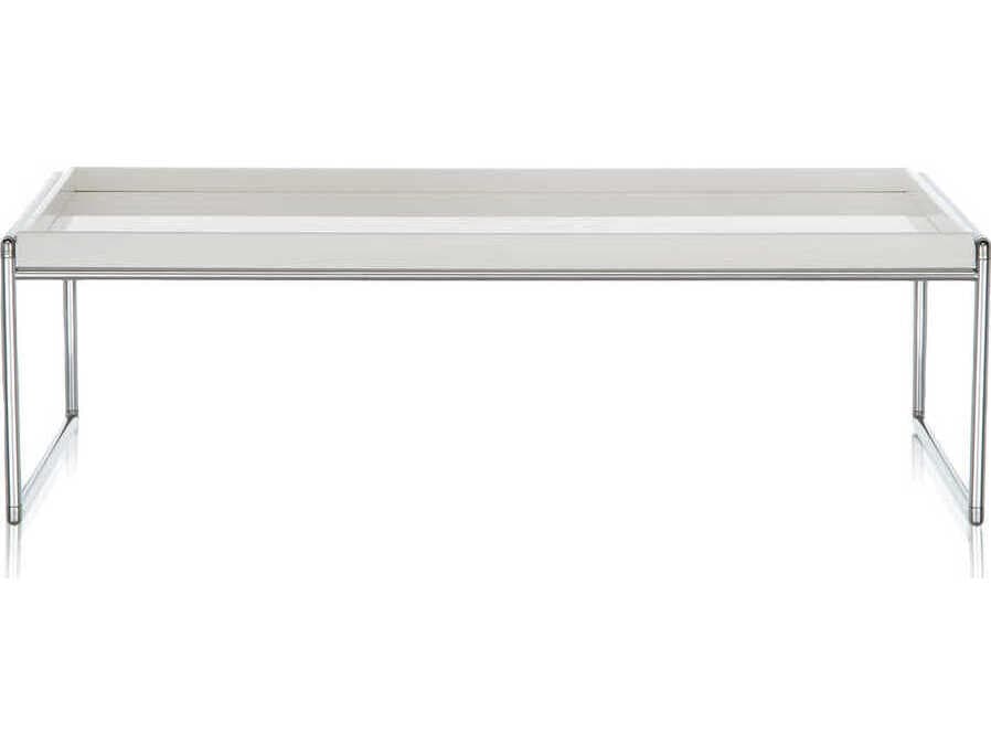 Kartell Trays Rectangular Plastic White Coffee Table