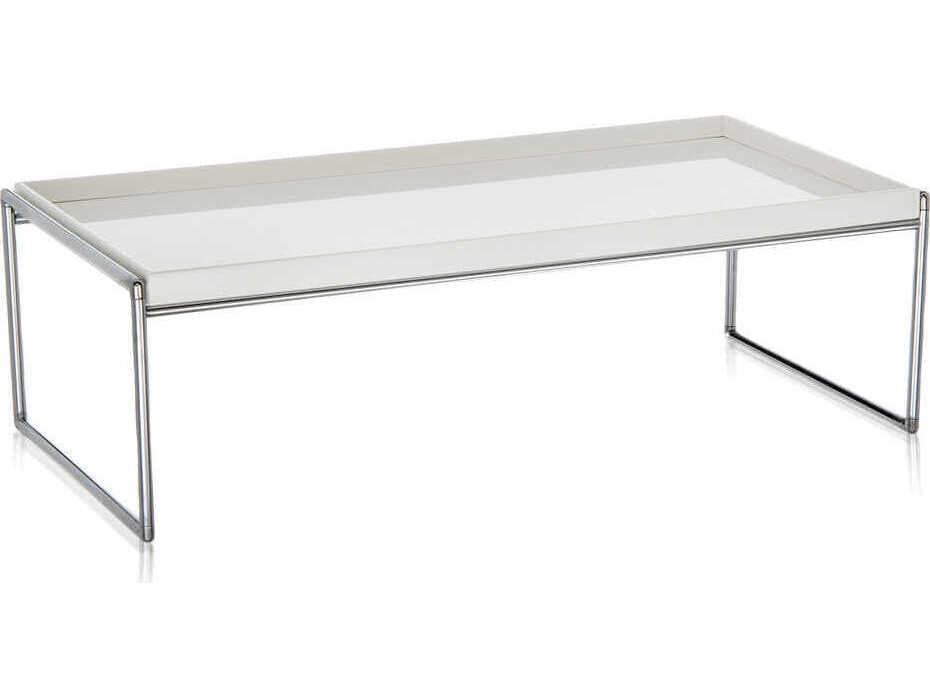 Kartell Trays Rectangular Plastic White Coffee Table