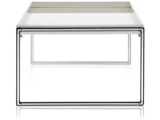 Kartell Trays Rectangular Plastic White Coffee Table