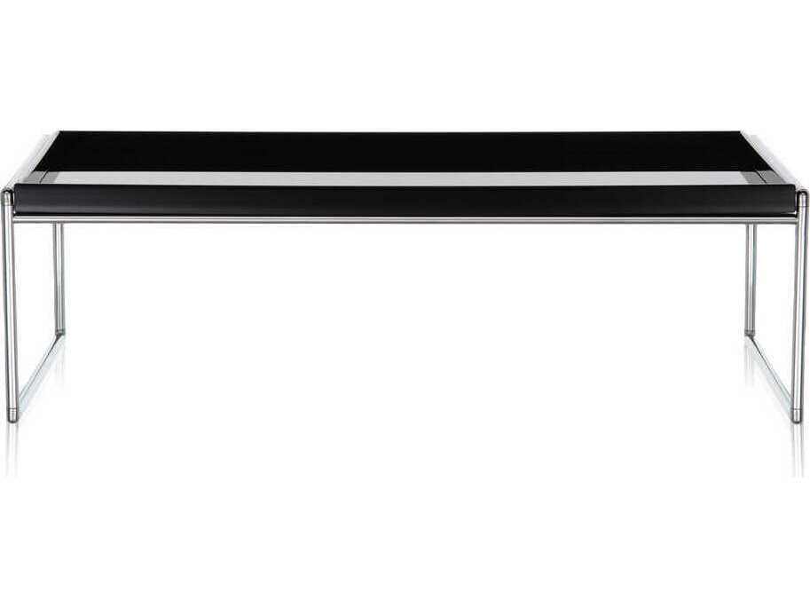 Kartell Trays Rectangular Plastic Black Coffee Table