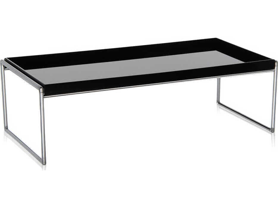 Kartell Trays Rectangular Plastic Black Coffee Table