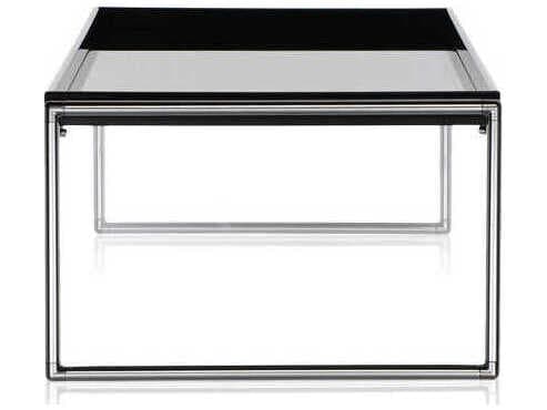 Kartell Trays Rectangular Plastic Black Coffee Table