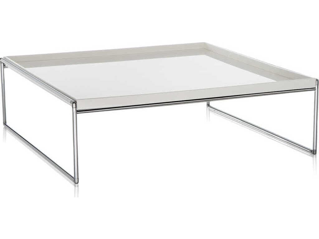 Kartell Trays Square Plastic White Coffee Table