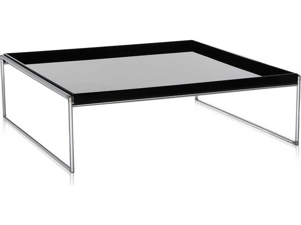 Kartell Trays Square Plastic Black Coffee Table