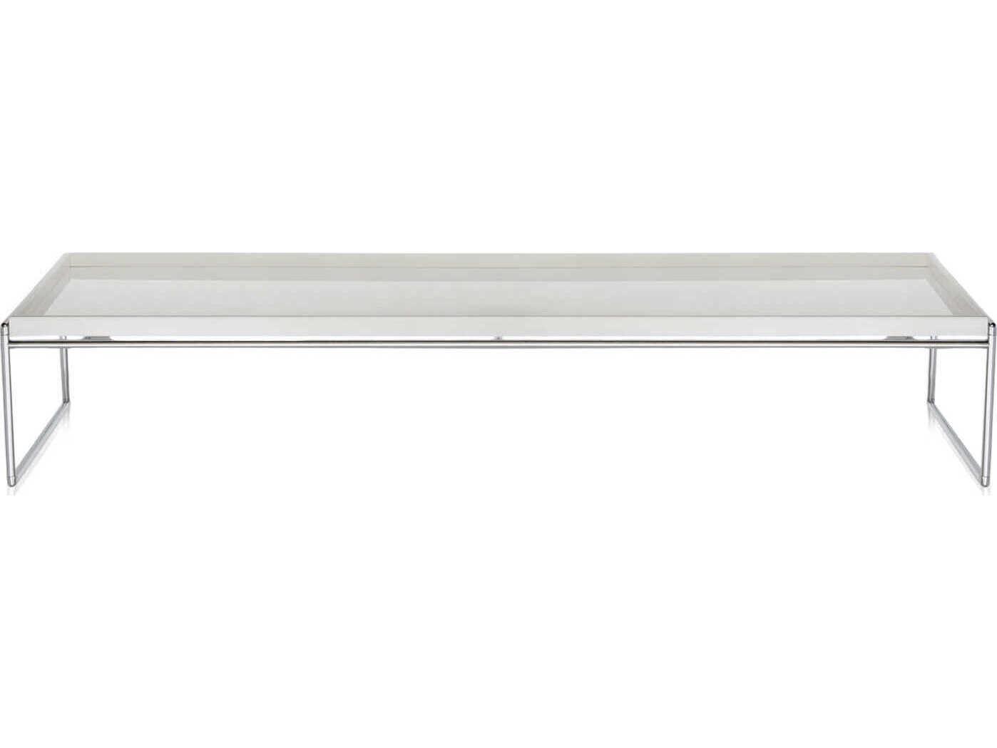 Kartell Trays Rectangular Plastic White Coffee Table