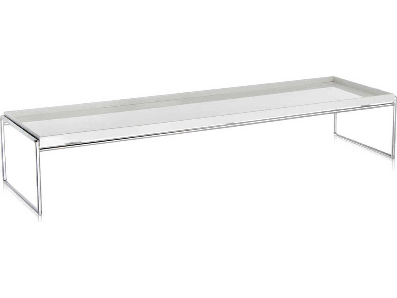 Kartell Trays Rectangular Plastic White Coffee Table