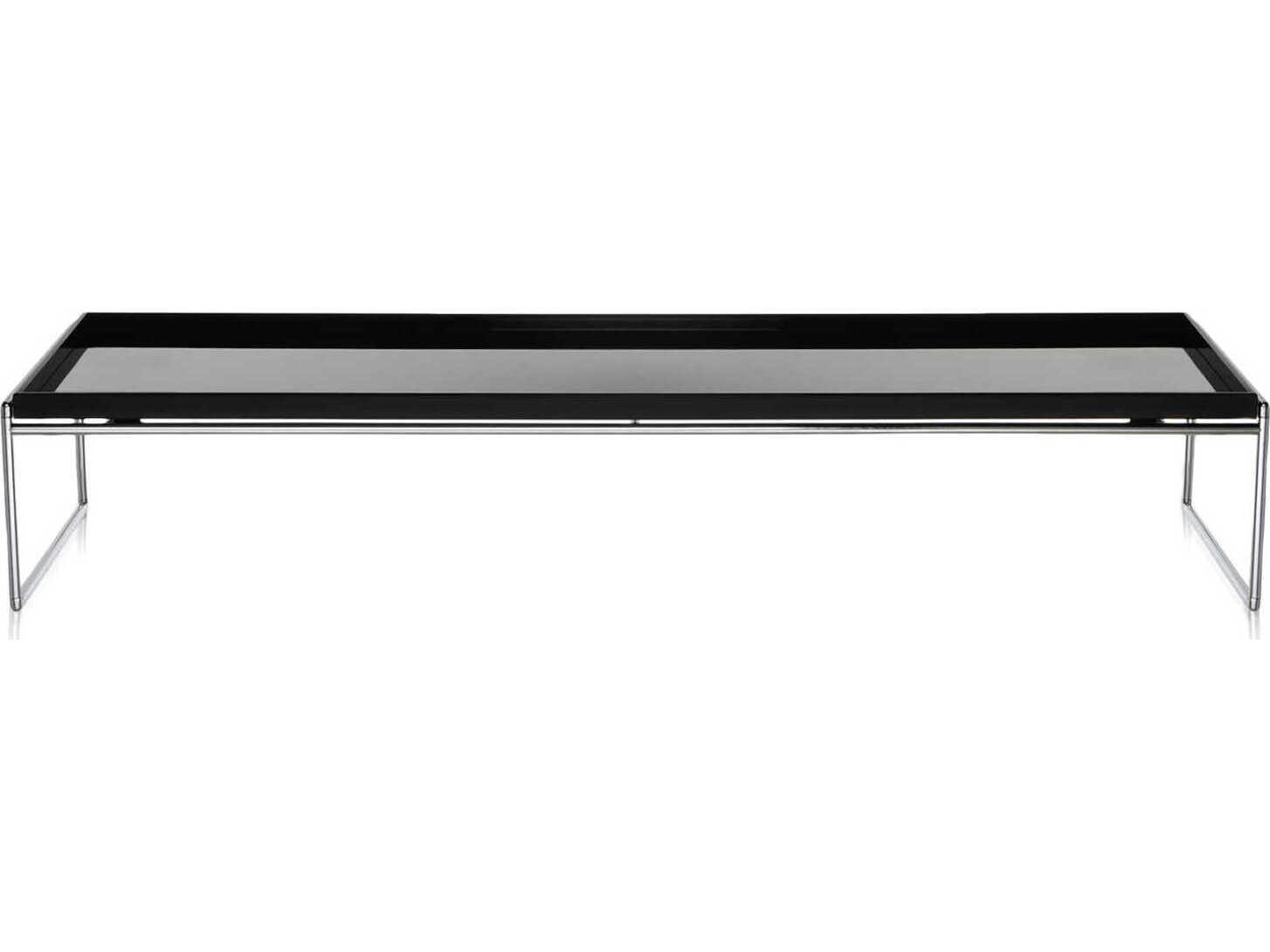 Kartell Trays Rectangular Plastic Black Coffee Table