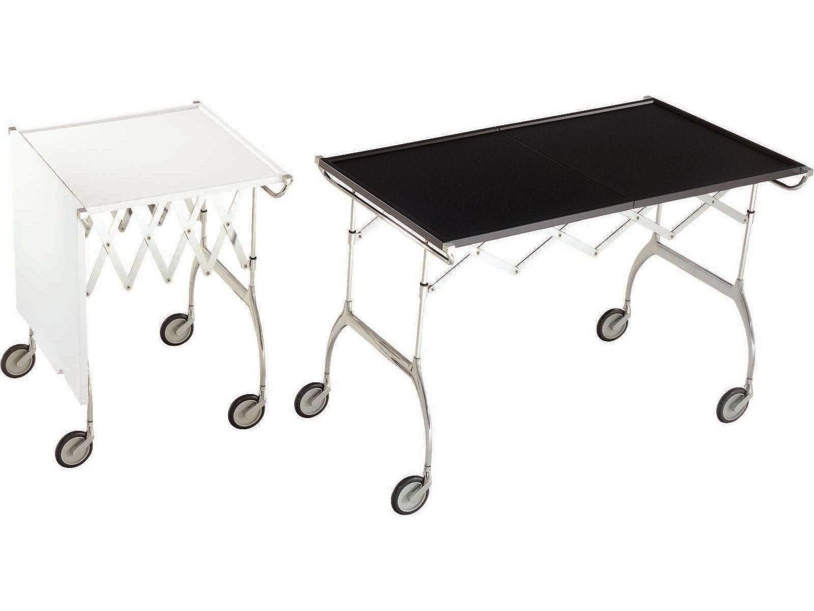 Kartell Battista Silver White Chrome Bar Cart