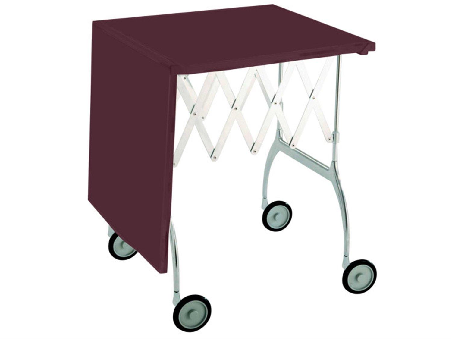 Kartell Battista Purple Plum Chrome Bar Cart