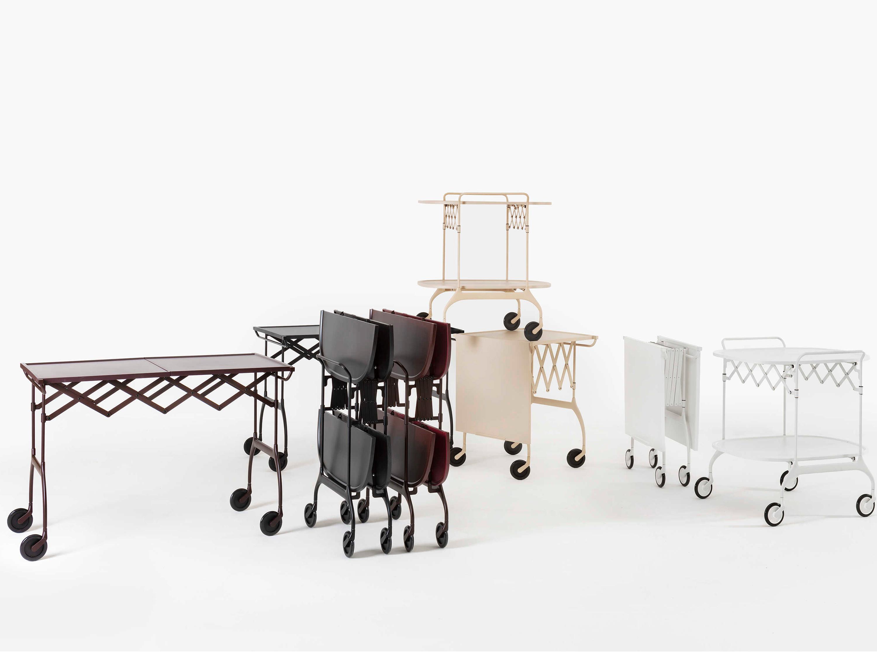 Kartell Battista Purple Matte Plum Bar Cart