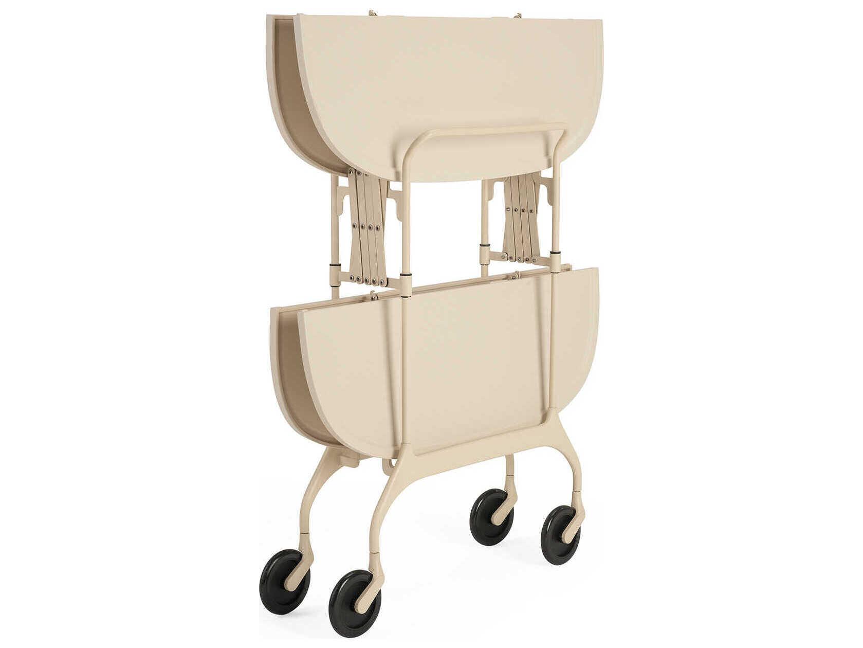 Kartell Battista White Matte Cream Bar Cart