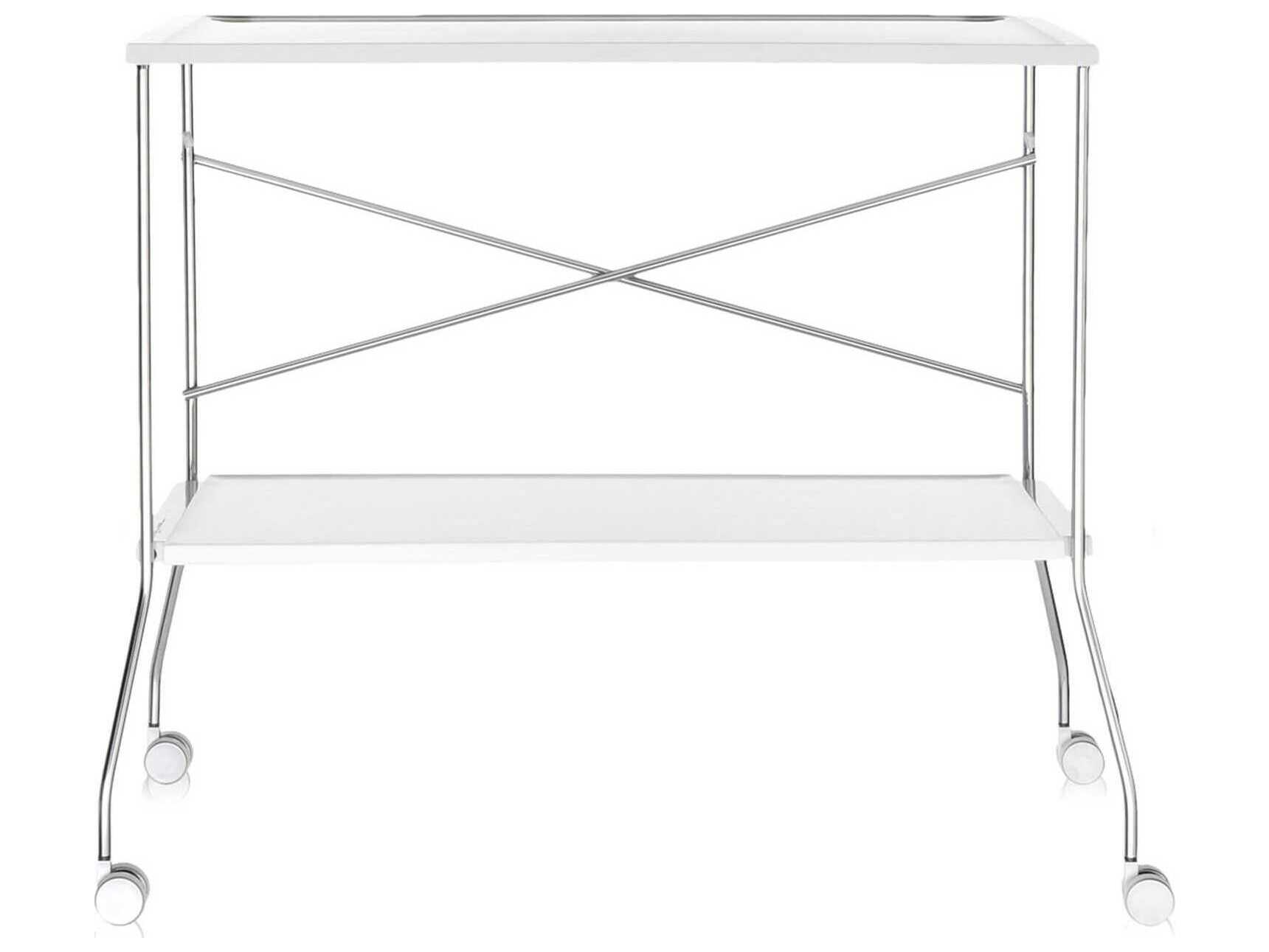Kartell Flip Silver White Bar Cart