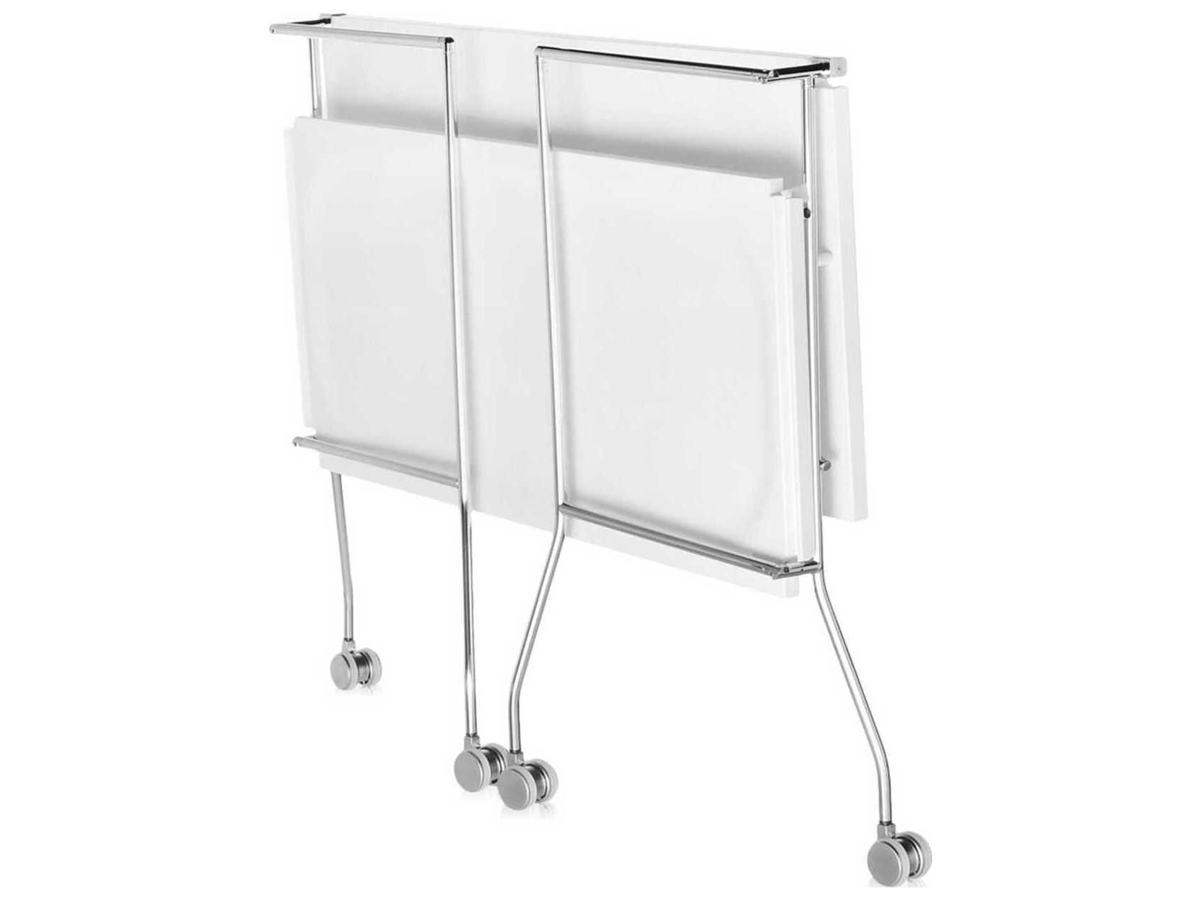 Kartell Flip Silver White Bar Cart