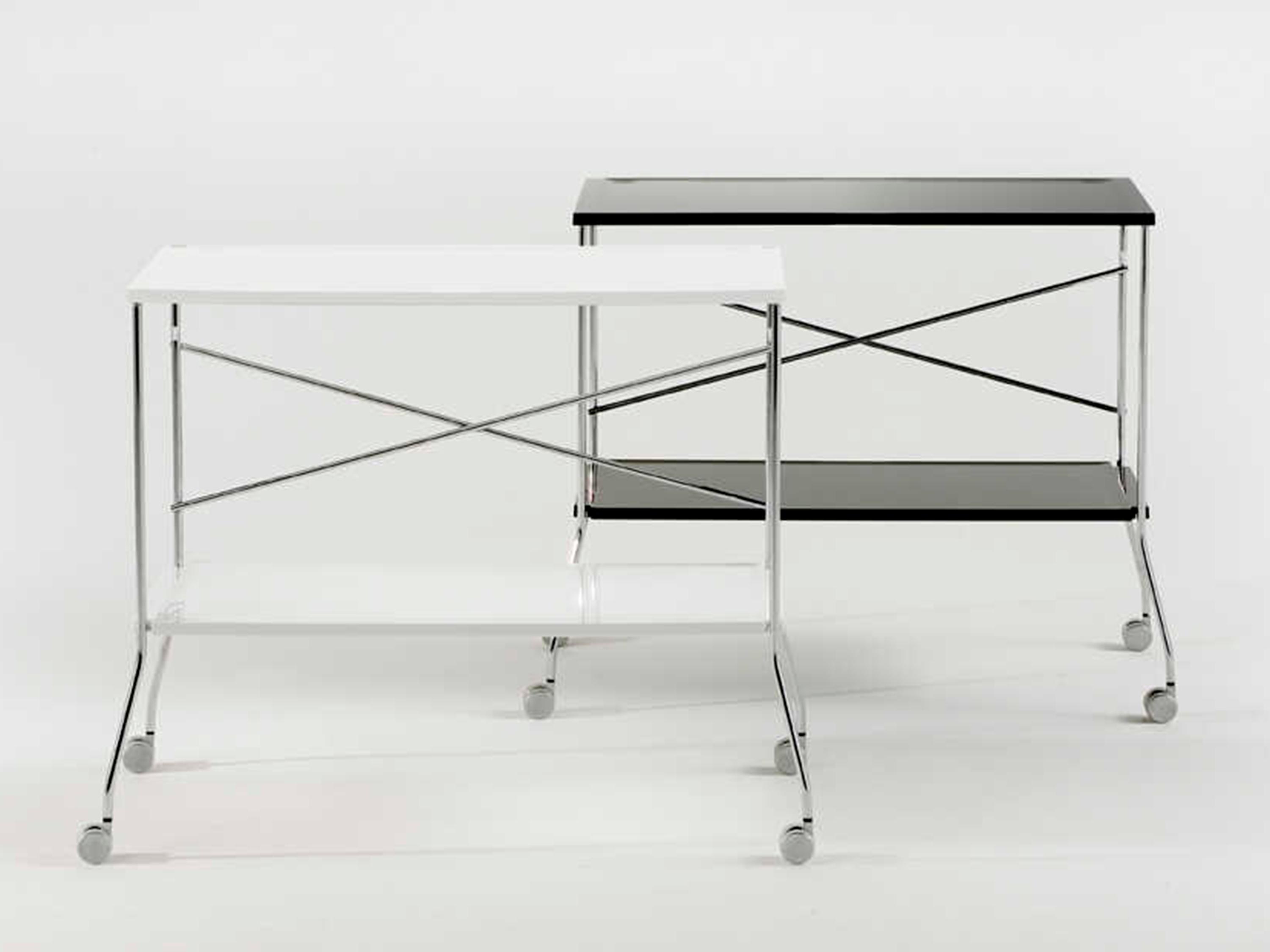Kartell Flip Silver White Bar Cart