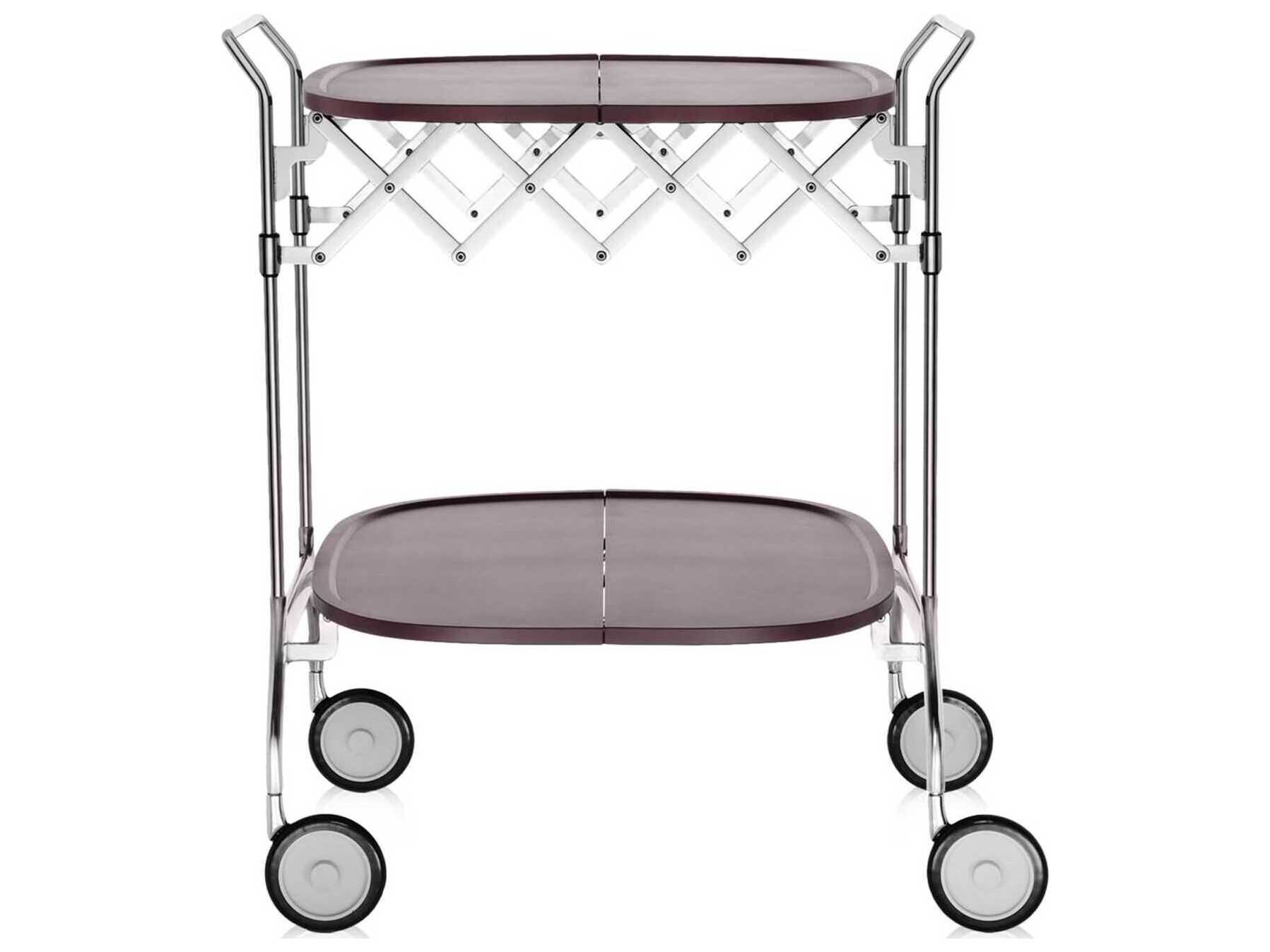 Kartell Gastone Purple Plum Chrome Bar Cart